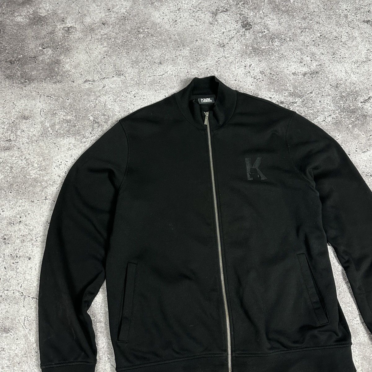 Karl Lagerfeld Karl Lagerfeld Zip-up K Embroidered logo black sweatshirt Size US XL / EU 56 / 4 - 3 Thumbnail