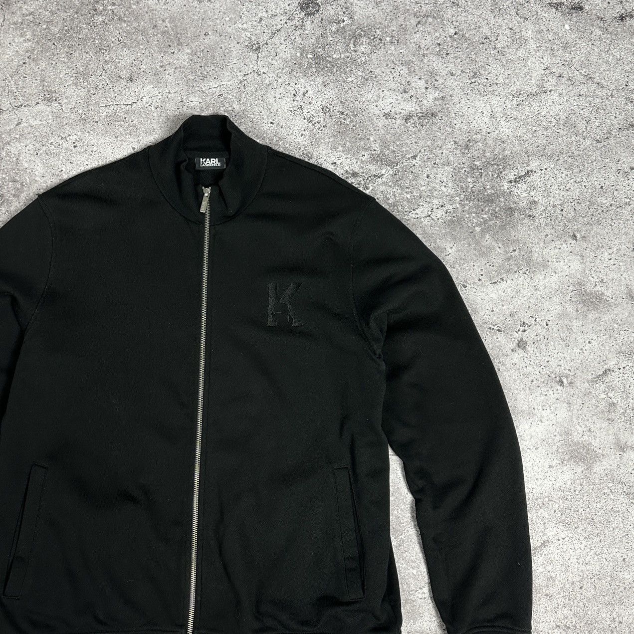 Karl Lagerfeld Karl Lagerfeld Zip-up K Embroidered logo black sweatshirt Size US XL / EU 56 / 4 - 2 Thumbnail