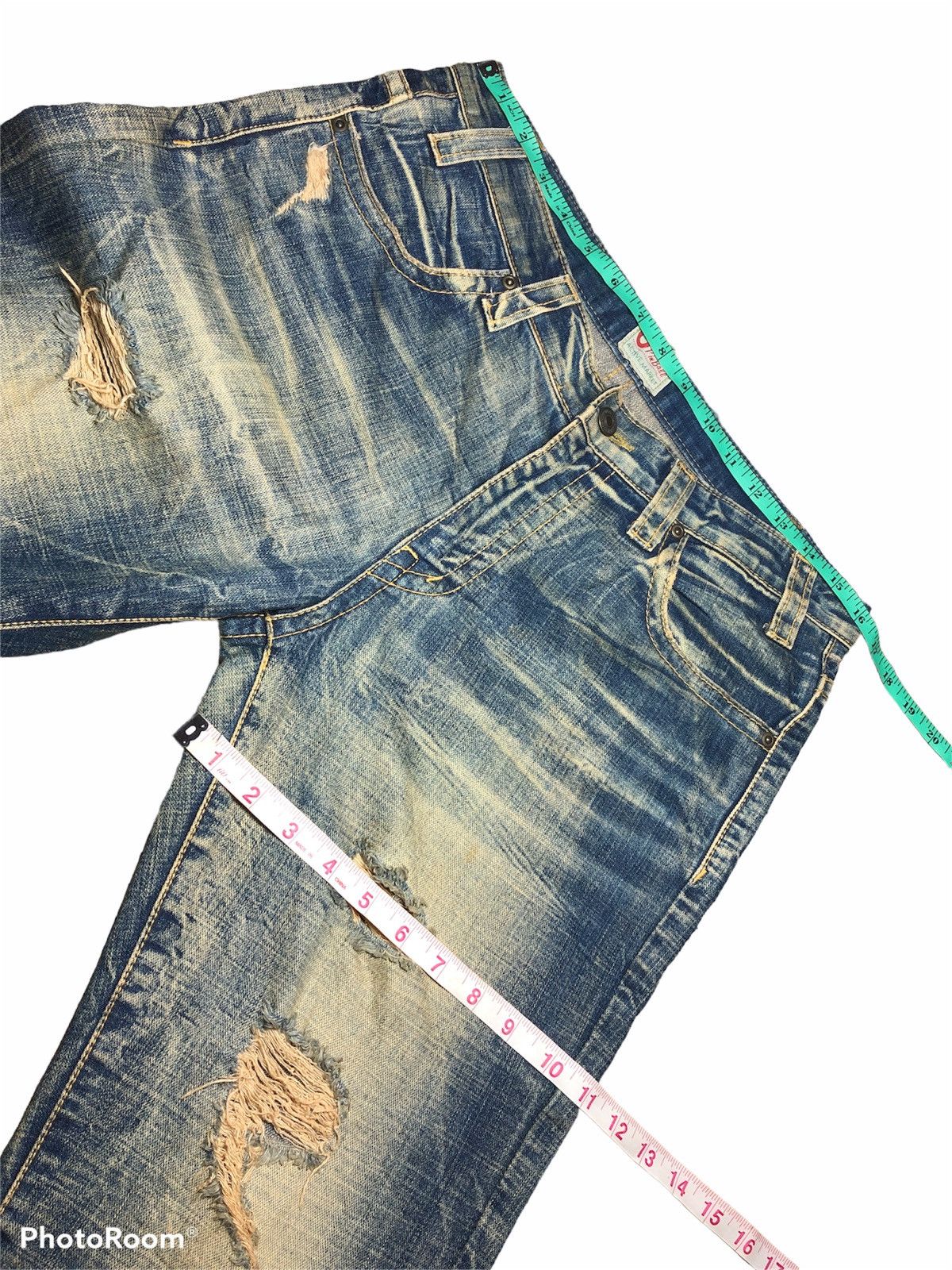 Vintage FLARE BOOTCUT OZZ FIRST DISTRESSED RUSTY DENIM Size US 32 / EU 48 - 7 Thumbnail