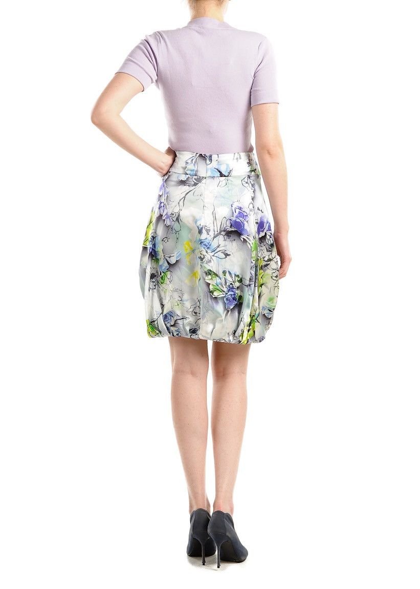 Celine CELINE Paris vintage blue floral bubble silk mini skirt 38 q Size 27" / US 4 / IT 40 - 4 Thumbnail