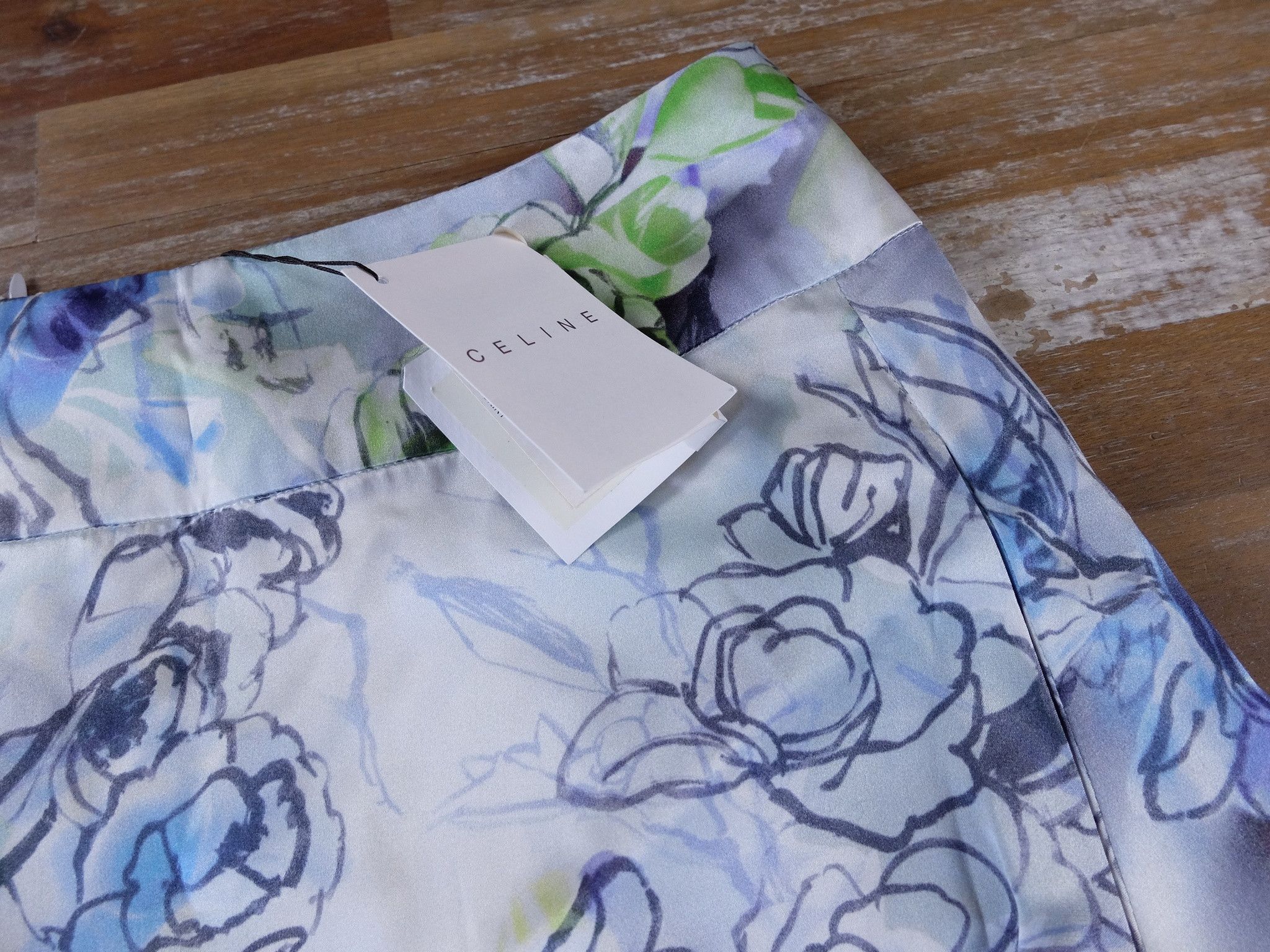 Celine CELINE Paris vintage blue floral bubble silk mini skirt 38 q Size 27" / US 4 / IT 40 - 6 Thumbnail