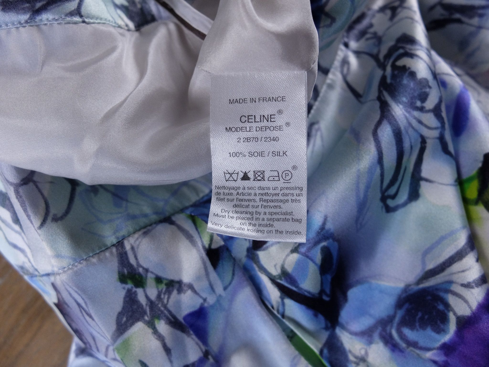 Celine CELINE Paris vintage blue floral bubble silk mini skirt 38 q Size 27" / US 4 / IT 40 - 10 Thumbnail