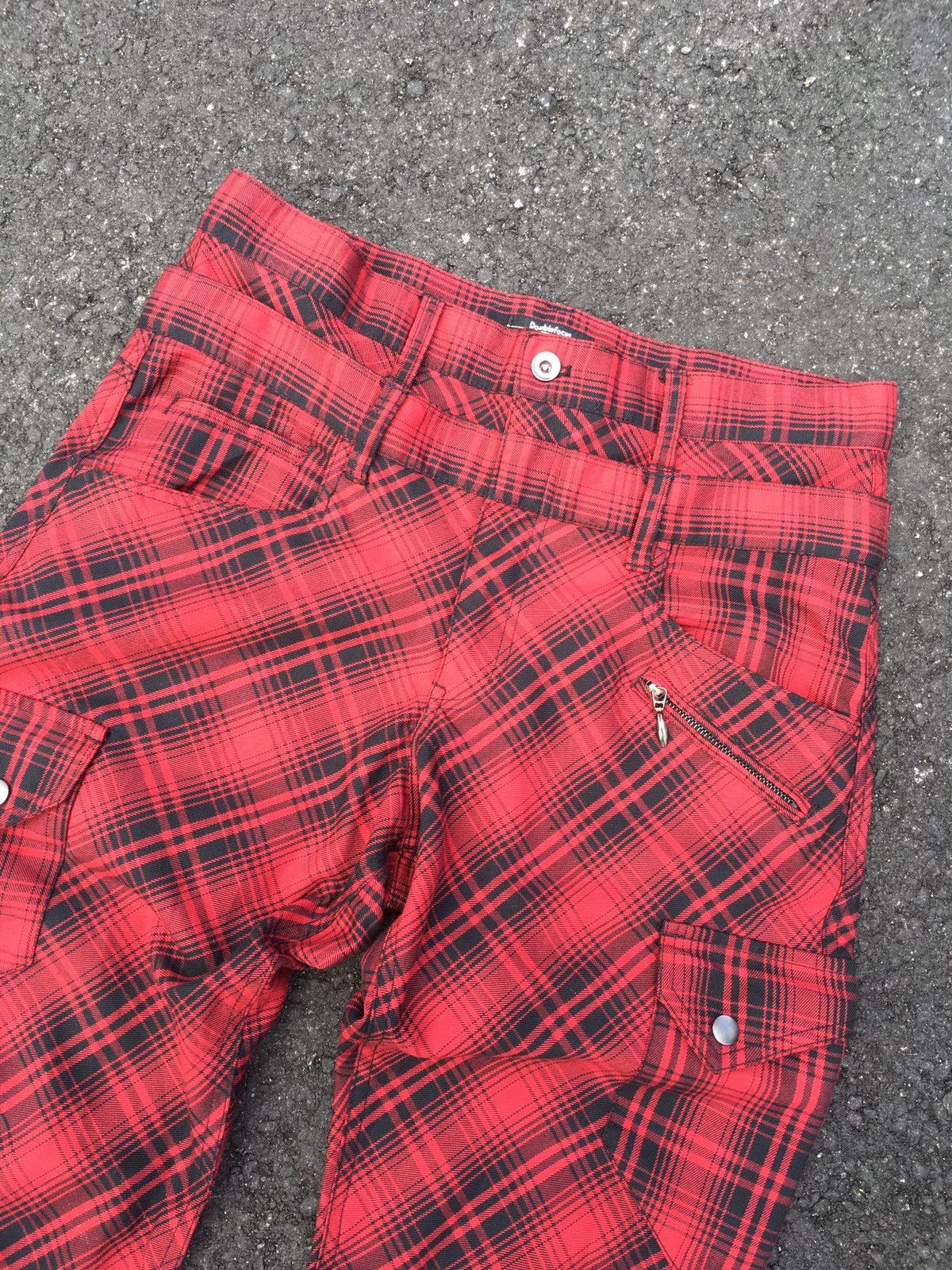 Japanese Brand × Seditionaries × Tornado Mart DOUBLE WAIST TARTAN DOUBLEFOCUS CARGO POCKET PANTS Size US 33 - 2 Thumbnail