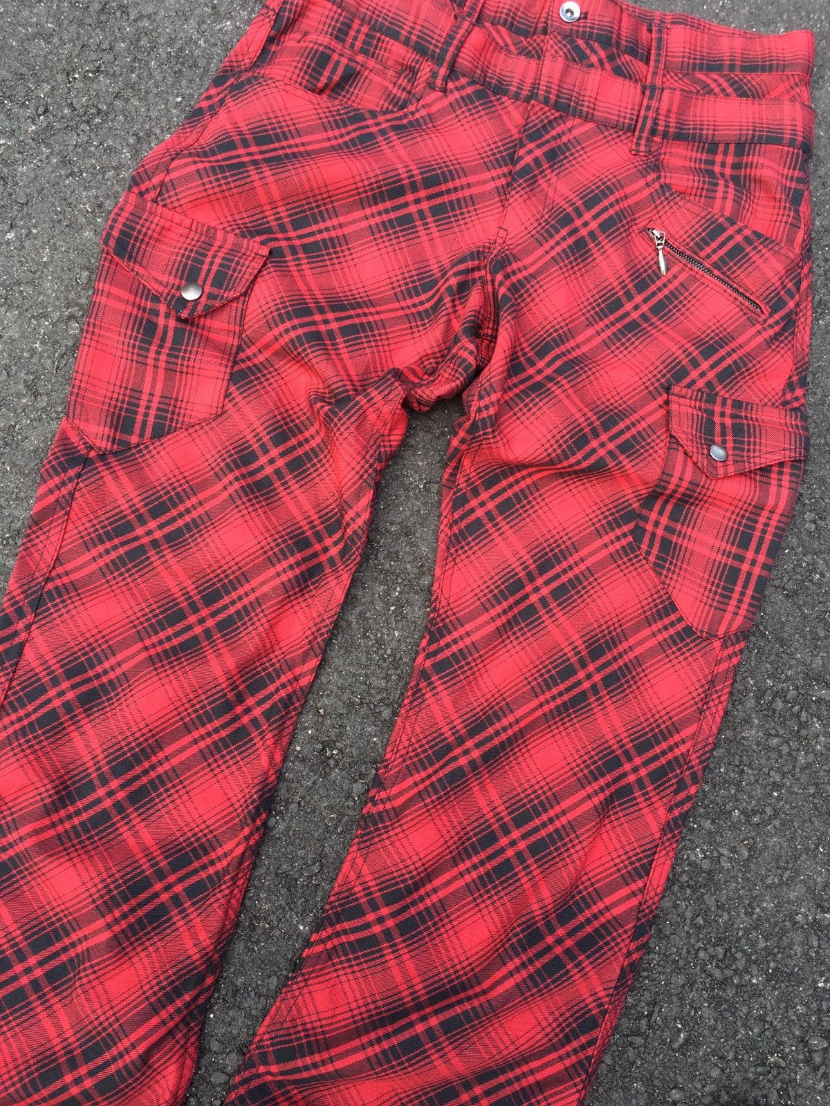 Japanese Brand × Seditionaries × Tornado Mart DOUBLE WAIST TARTAN DOUBLEFOCUS CARGO POCKET PANTS Size US 33 - 3 Thumbnail