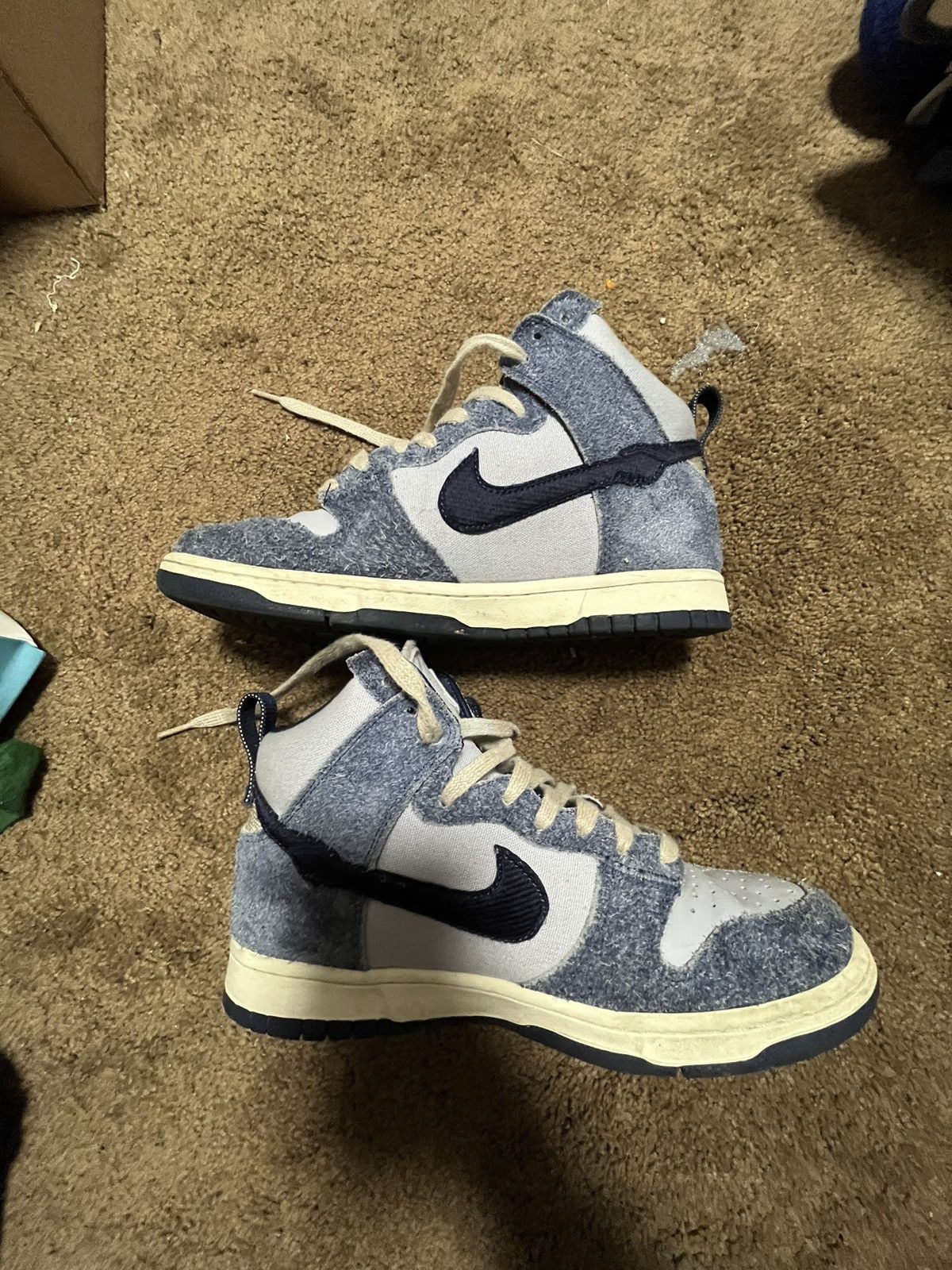 Nike × Notre Notre X Nike Dunk High Top Midnight Navy Suede VERY WORN Size US 8.5 / EU 41-42 - 3 Thumbnail