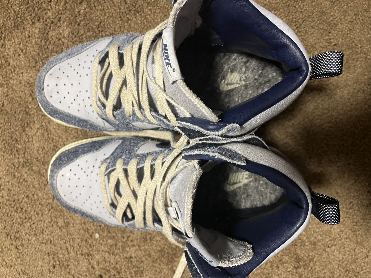 Nike × Notre Notre X Nike Dunk High Top Midnight Navy Suede VERY WORN Size US 8.5 / EU 41-42 - 8 Thumbnail