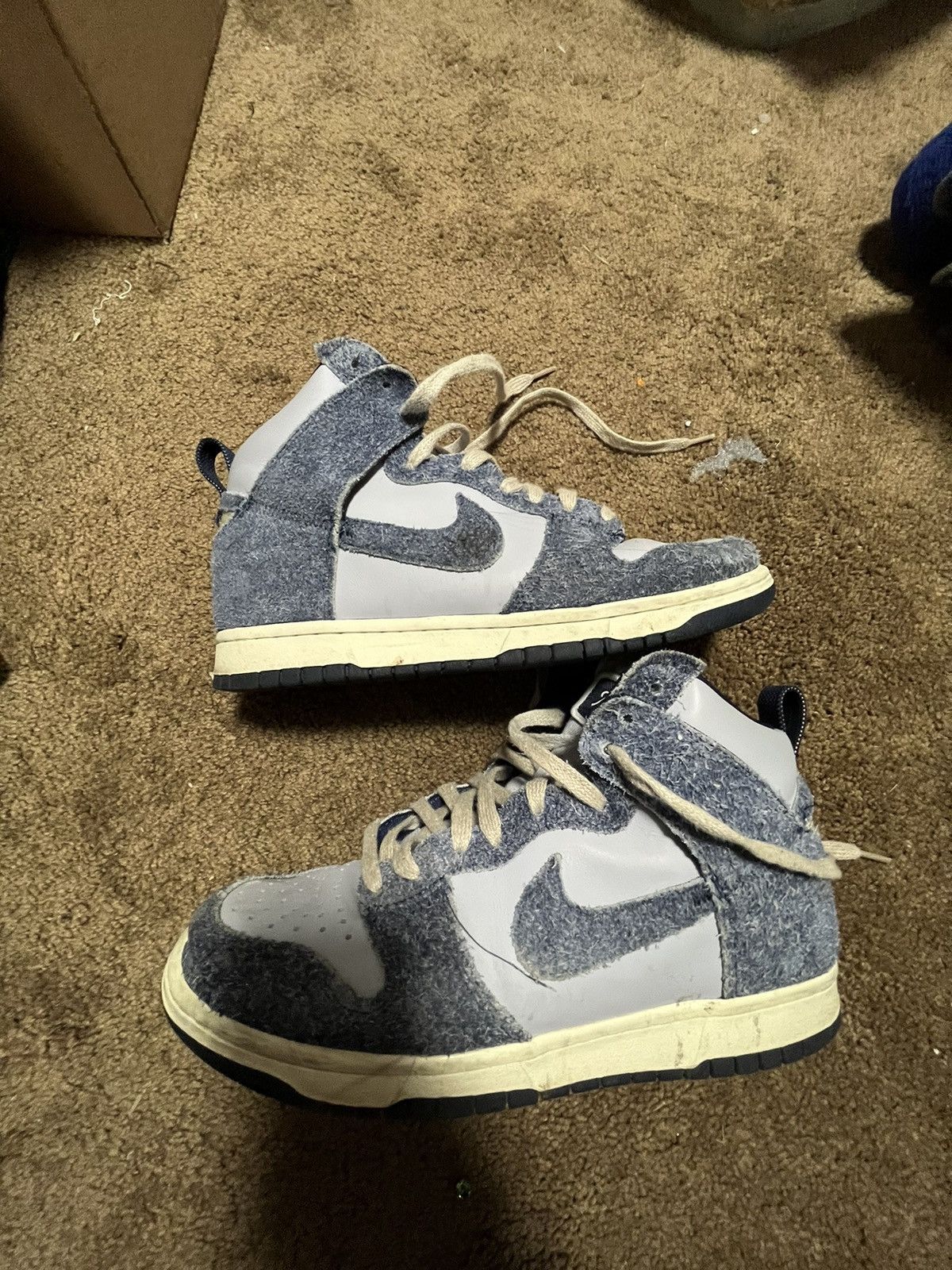 Nike × Notre Notre X Nike Dunk High Top Midnight Navy Suede VERY WORN Size US 8.5 / EU 41-42 - 2 Thumbnail