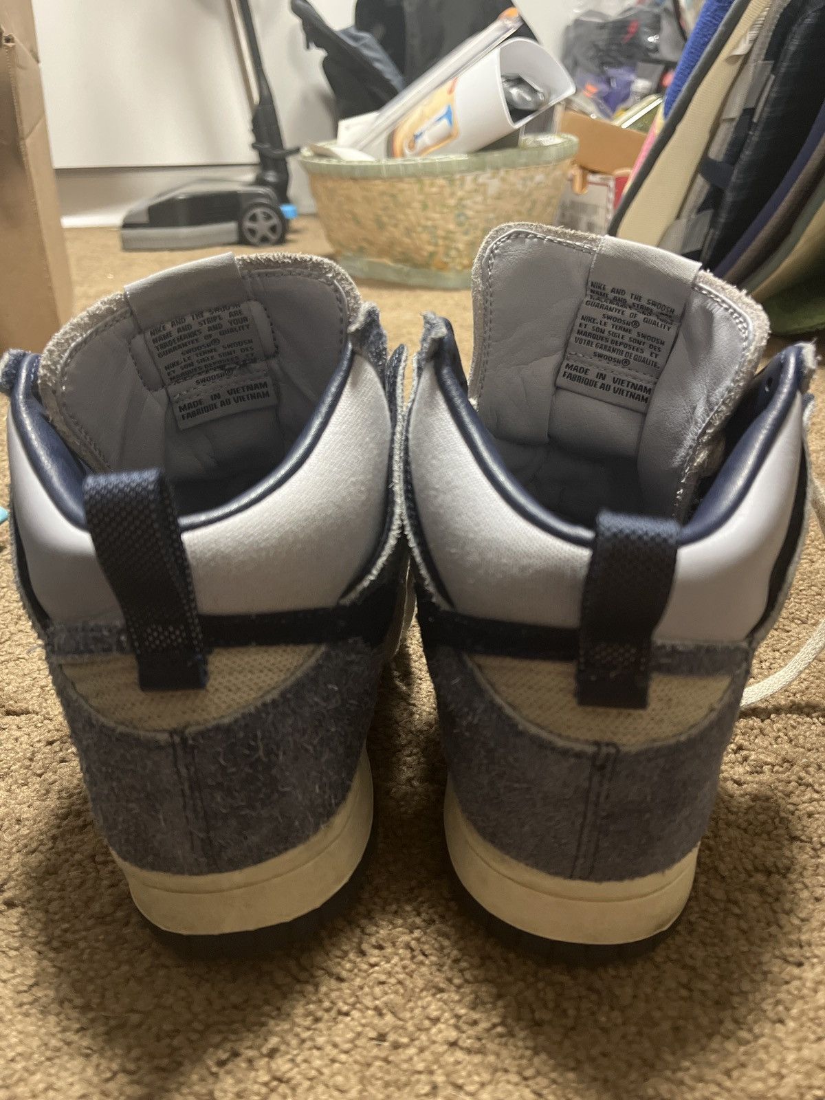 Nike × Notre Notre X Nike Dunk High Top Midnight Navy Suede VERY WORN Size US 8.5 / EU 41-42 - 10 Thumbnail