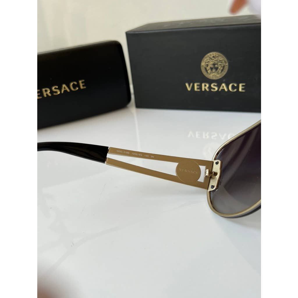 Versace NEW Versace VE2166 Gold Mask Shield Sunglasses Grailed