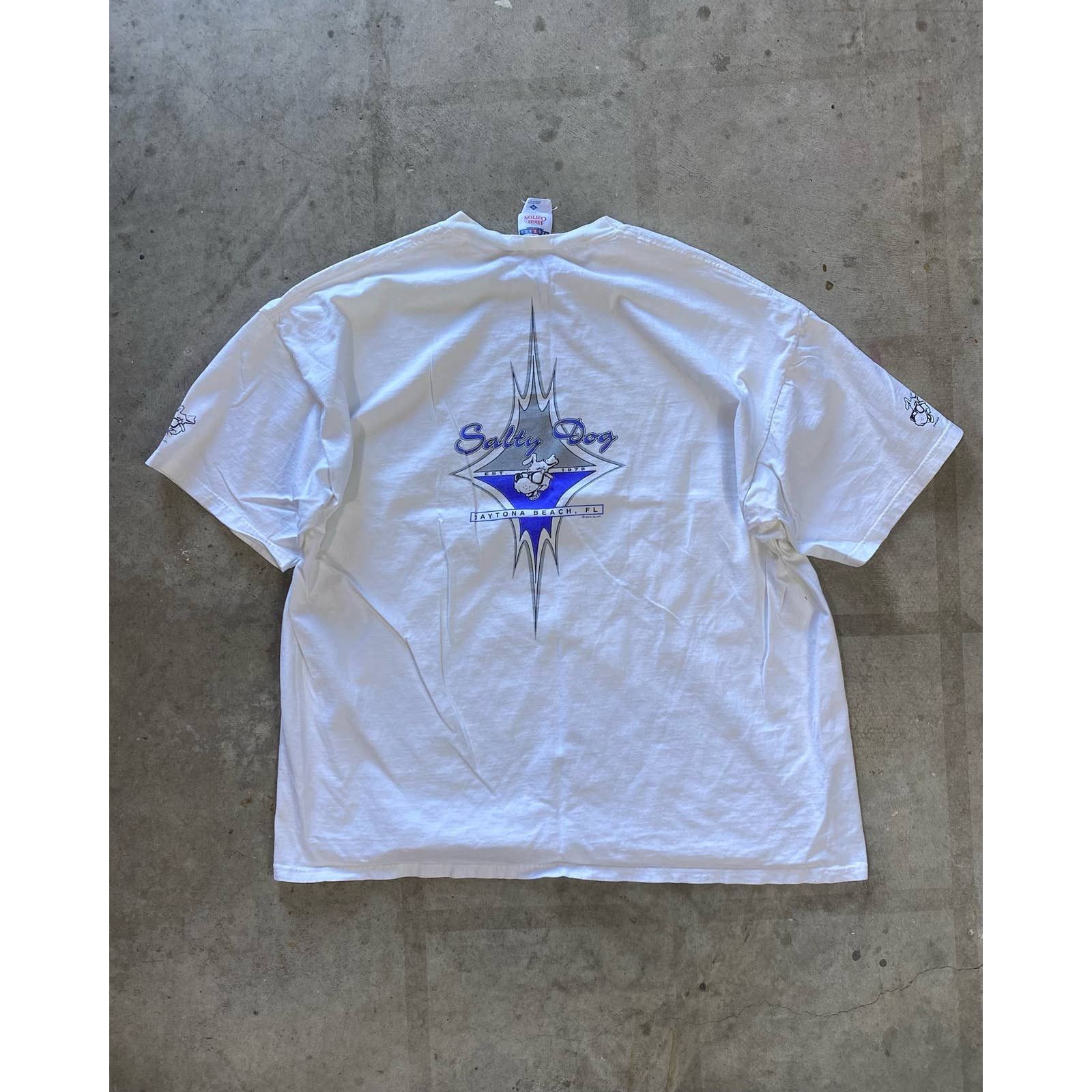 Gildan 1990s "Salty Dog" Tee (XL) Vintage White T-Shirt Size US XL / EU 56 / 4 - 2 Thumbnail