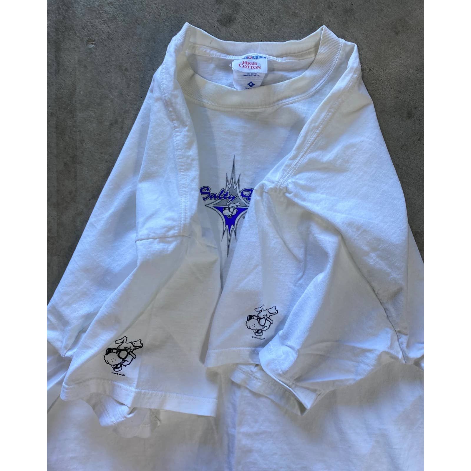 Gildan 1990s "Salty Dog" Tee (XL) Vintage White T-Shirt Size US XL / EU 56 / 4 - 3 Thumbnail