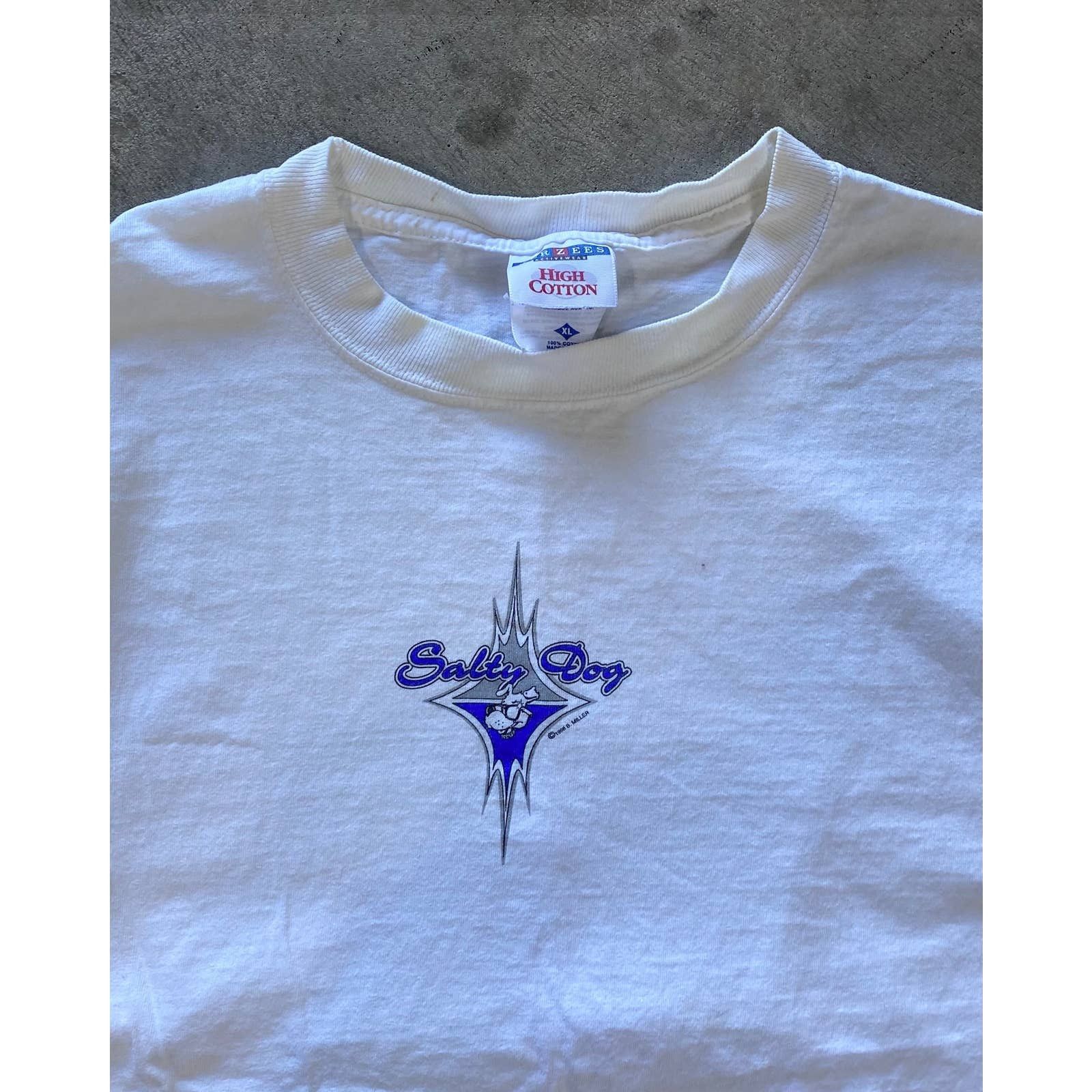 Gildan 1990s "Salty Dog" Tee (XL) Vintage White T-Shirt Size US XL / EU 56 / 4 - 4 Thumbnail