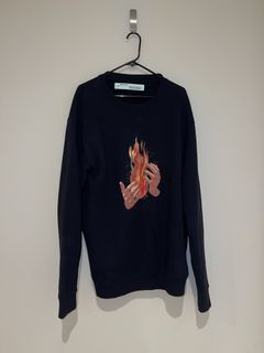 Off White Fire Hoodie | Grailed