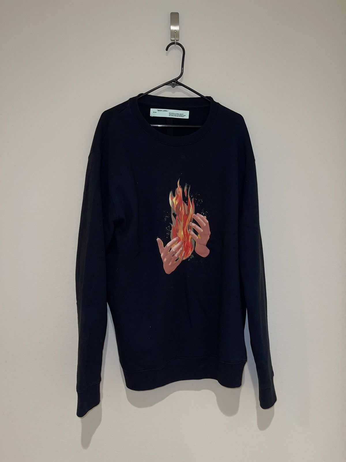 Image of Off White Off-White “Fire” Hoodie in Black, Men's (Size XL)