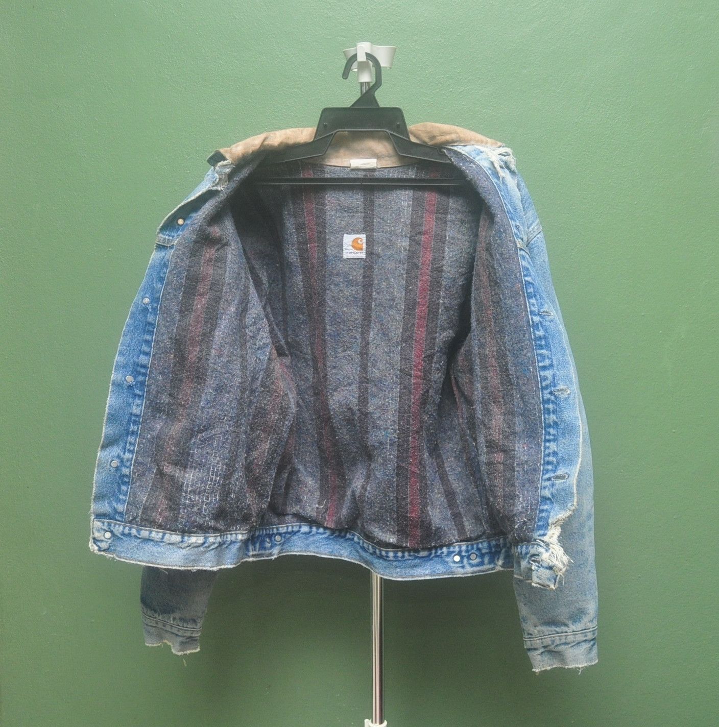 Carhartt × Japanese Brand × Vintage Vintage Carhatt 60s 70s Denim Jacket Travis Scott Style Size US L / EU 52-54 / 3 - 3 Thumbnail