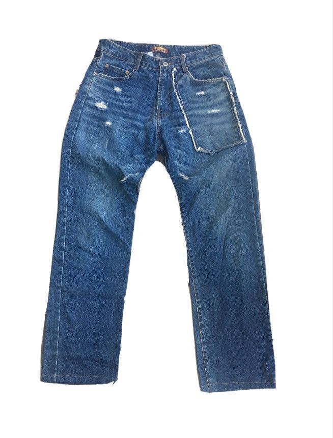 If Six Was Nine × Le Grande Bleu (L.G.B.) × Tornado Mart FLARED JORGE MARTIN DISTRESSED DENIM JEANS PANTS Size US 30 / EU 46 - 1 Thumbnail