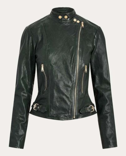 Lauren Ralph Lauren Moto Leather Jacket RL Biker Jacket Sz