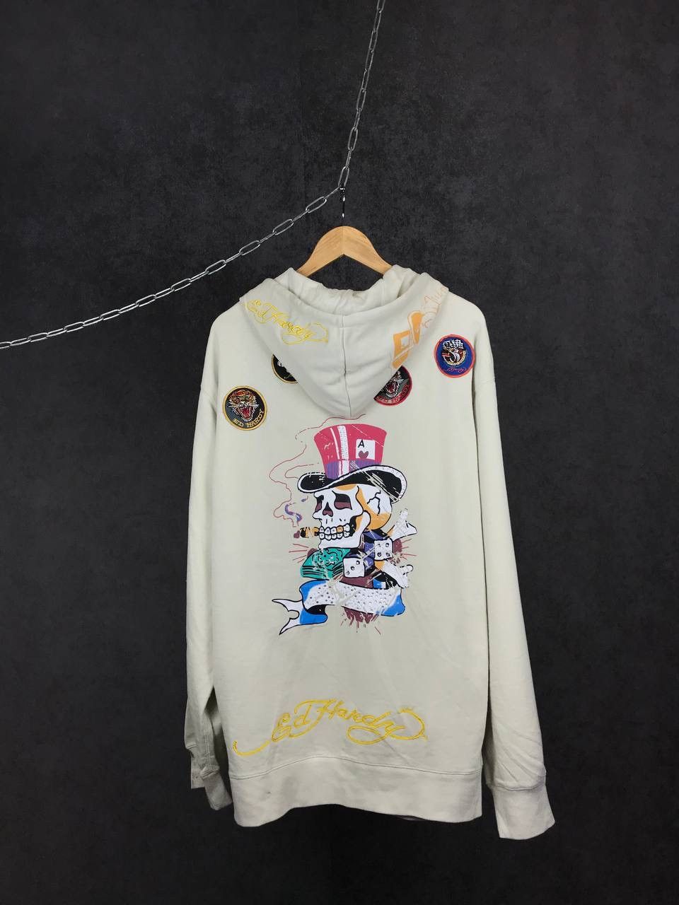 Christian Audigier Ed Hardy luxury designer overprinted crazy hoodie Size US XXL / EU 58 / 5 - 2 Thumbnail