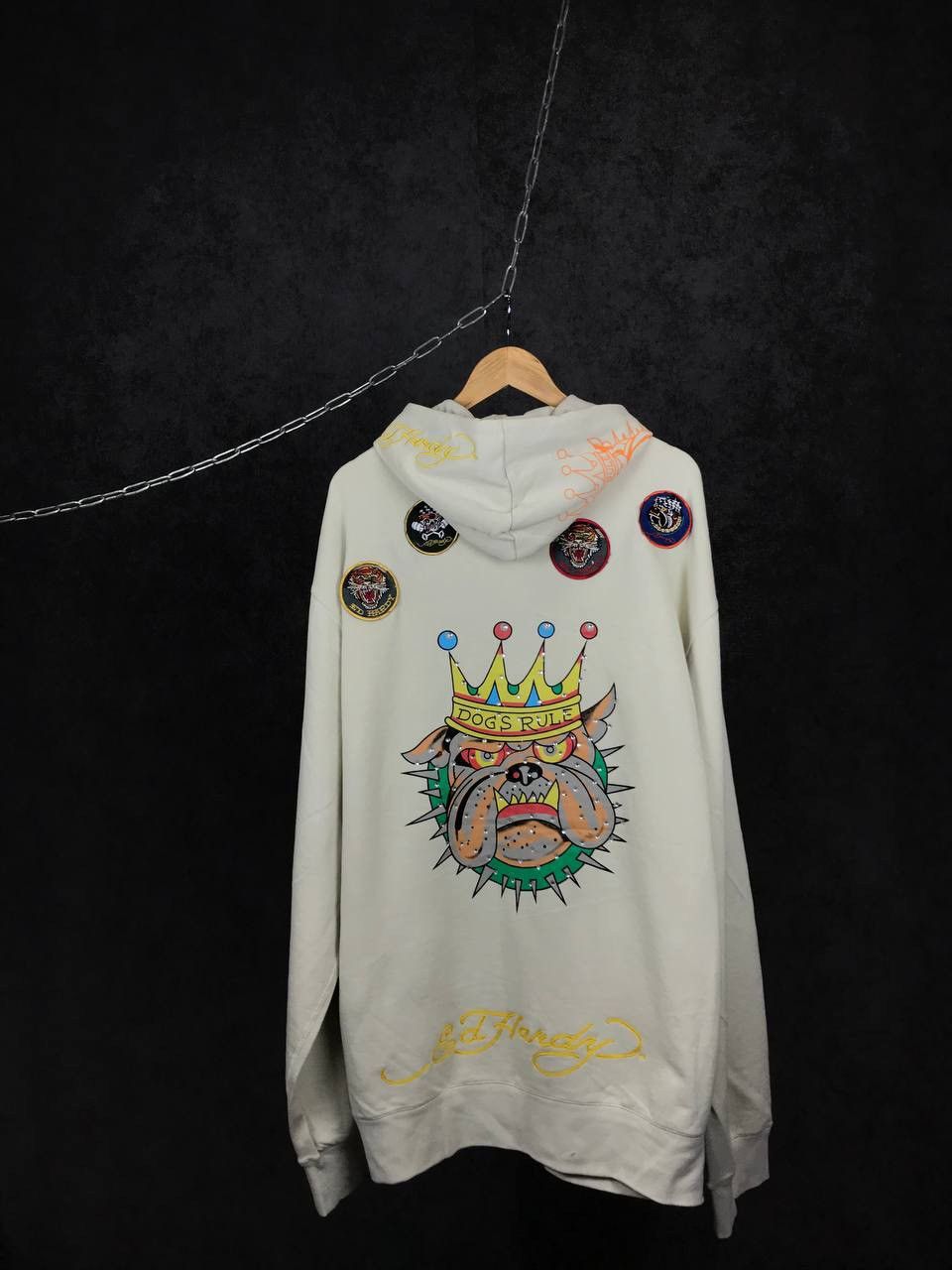 Christian Audigier Ed Hardy luxury designer crazy overprinted hoodie Size US XXL / EU 58 / 5 - 2 Thumbnail