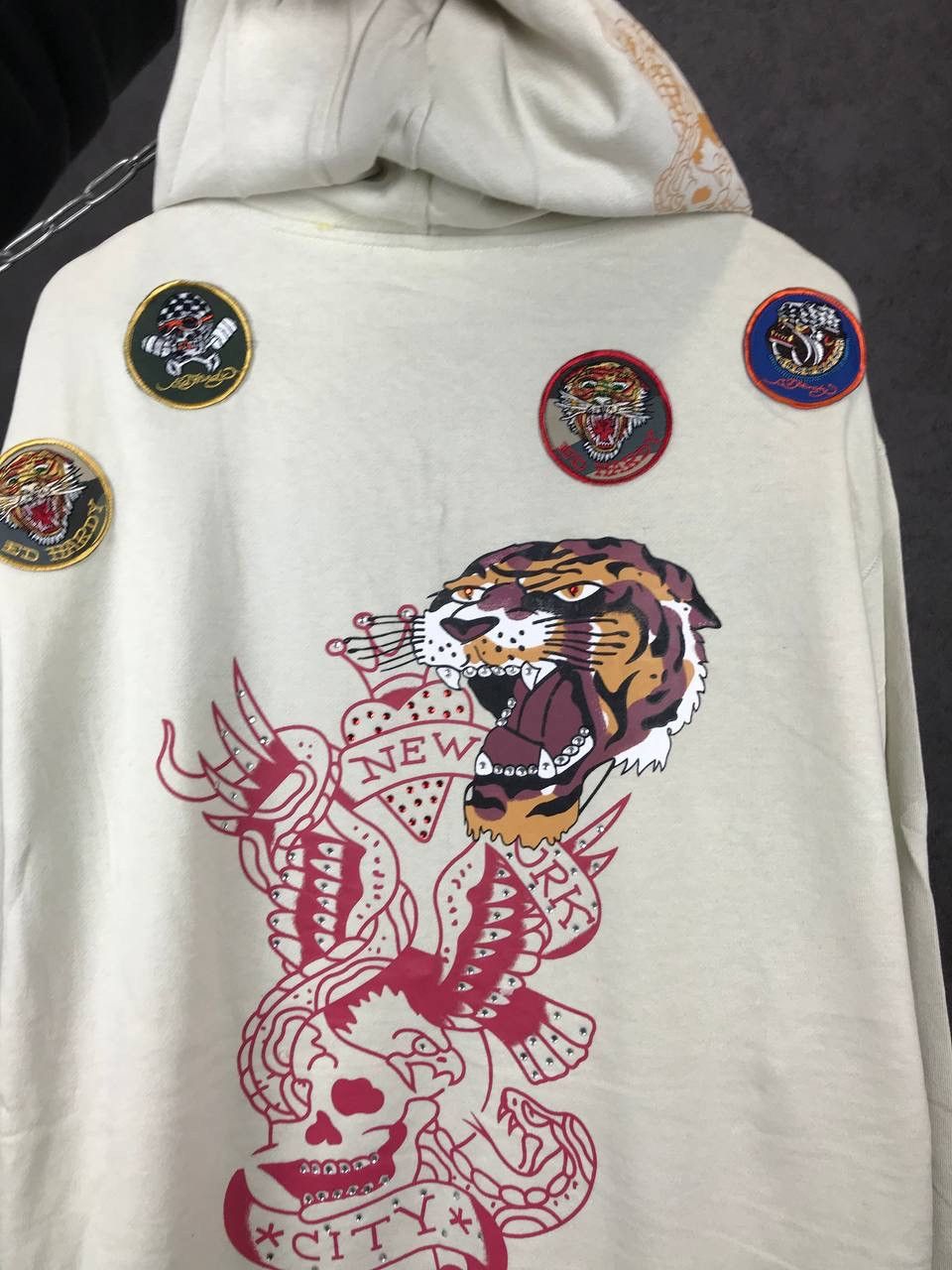 Christian Audigier Ed Hardy luxury designer crazy overprinted hoodie Size US XXL / EU 58 / 5 - 13 Thumbnail