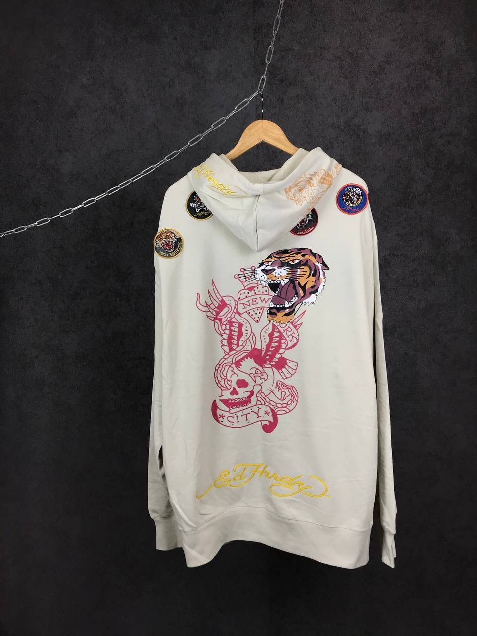Christian Audigier Ed Hardy luxury designer crazy overprinted hoodie Size US XXL / EU 58 / 5 - 2 Thumbnail