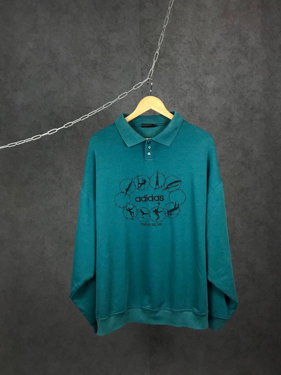 Adidas Adidas vintage streetwear center logo sweatshirt Size US XXL / EU 58 / 5 - 1 Thumbnail