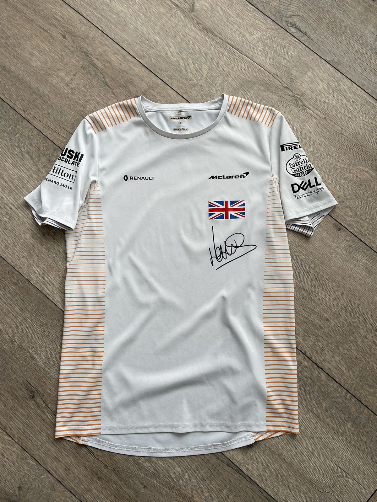 Soccer Jersey McLaren F1 Lando Norris 4 Racing Jersey White Size S