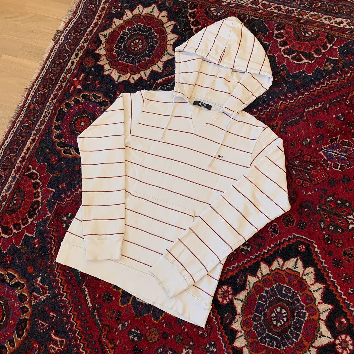 Raf Simons RAF Embroidery Stripe Hoodie Size US S / EU 44-46 / 1 - 4 Thumbnail