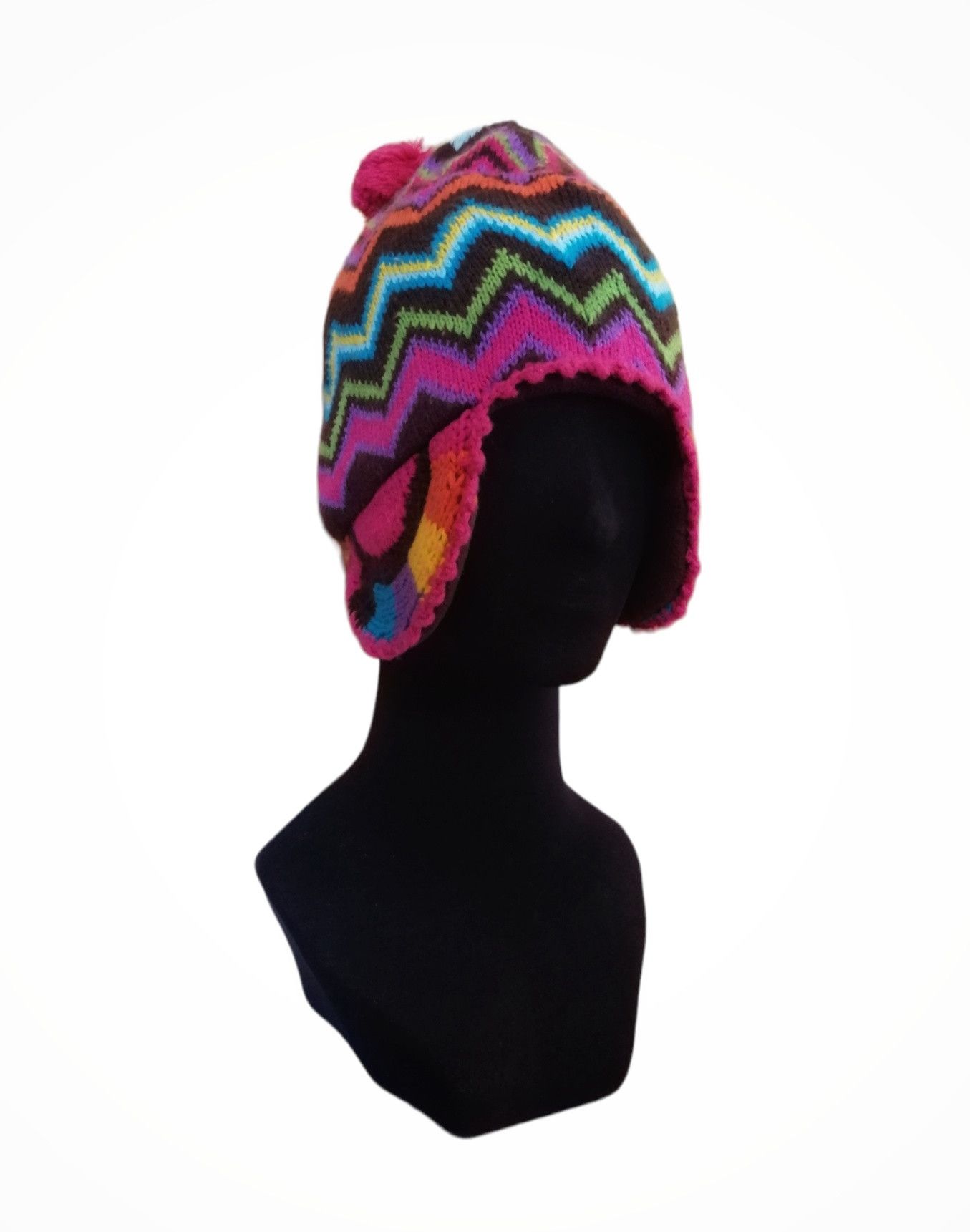 Native Vintage Native Knitting Beanie Earflap Hats Size ONE SIZE - 5 Thumbnail