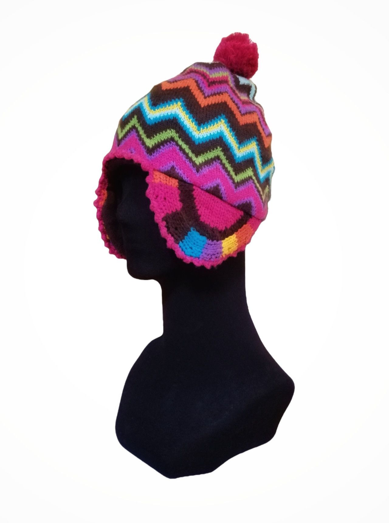 Native Vintage Native Knitting Beanie Earflap Hats Size ONE SIZE - 3 Thumbnail
