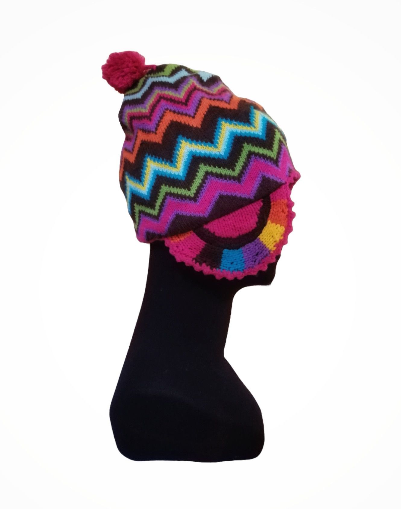 Native Vintage Native Knitting Beanie Earflap Hats Size ONE SIZE - 6 Thumbnail