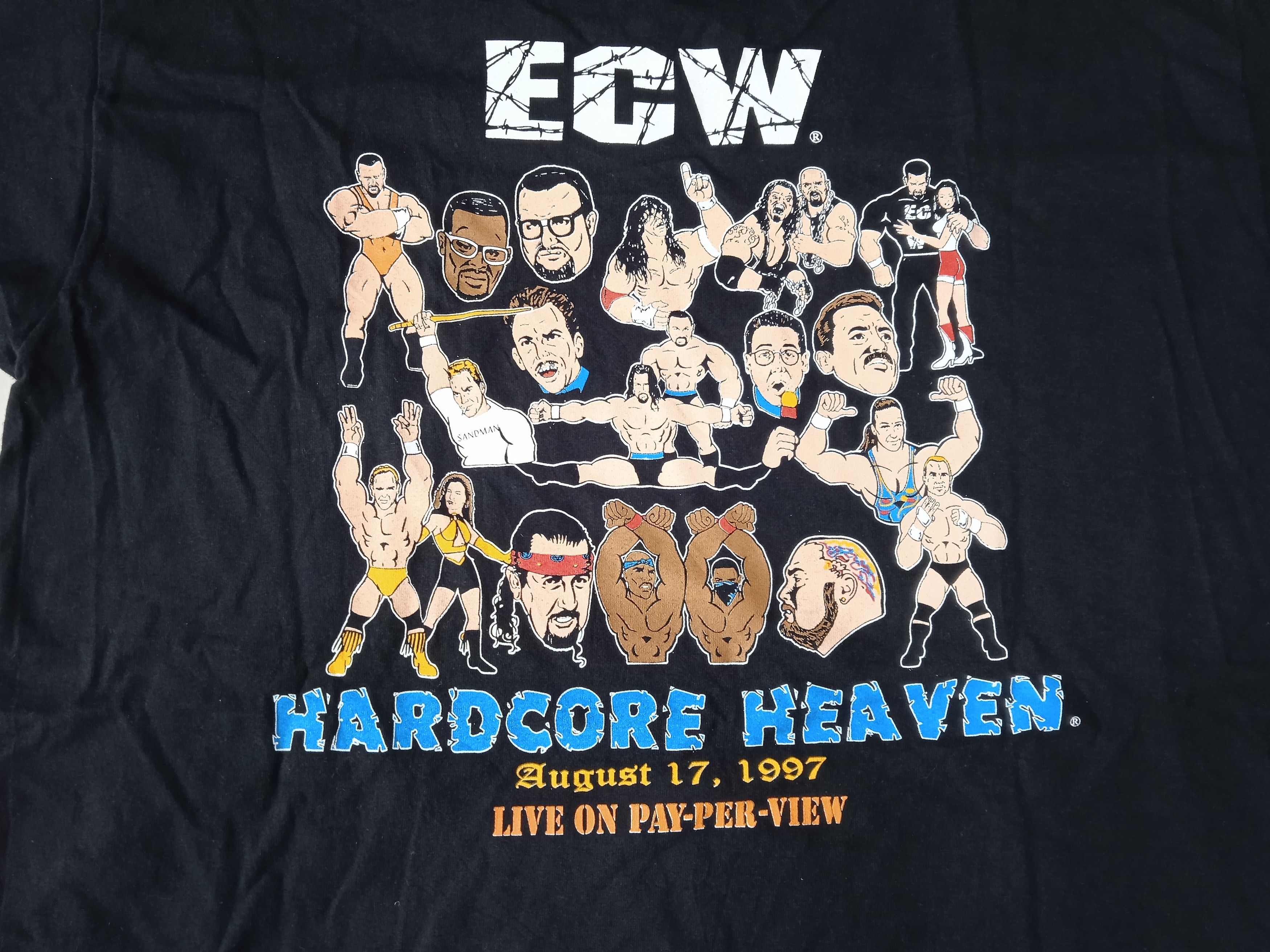 Vintage 90s ECW Hardcore Heaven 1997 Shirt Wrestling