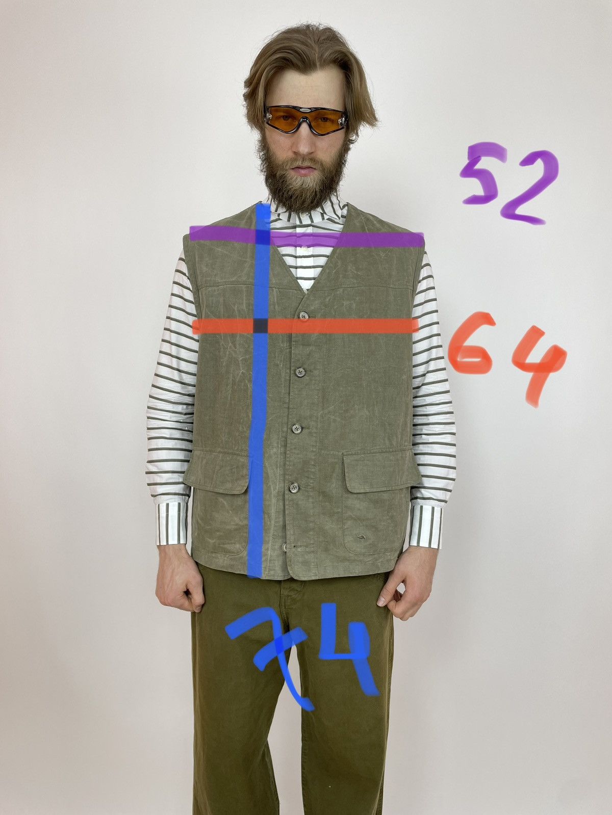 Camel CAMEL Vintage Vest Multi-pocket Canvas Mens size XL Size US XL / EU 56 / 4 - 12 Thumbnail
