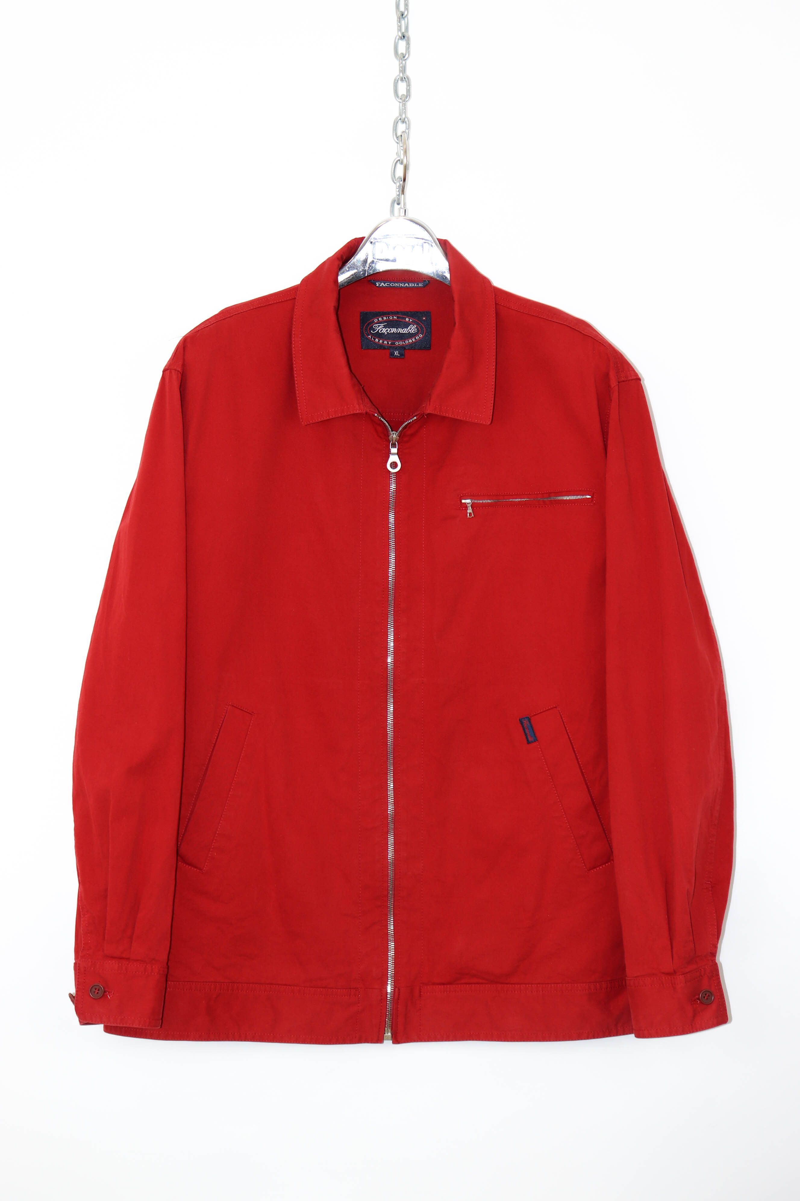Faconnable Faconnable Vintage 90s Red Cotton Zip Jacket Size US XL / EU 56 / 4 - 1 Thumbnail