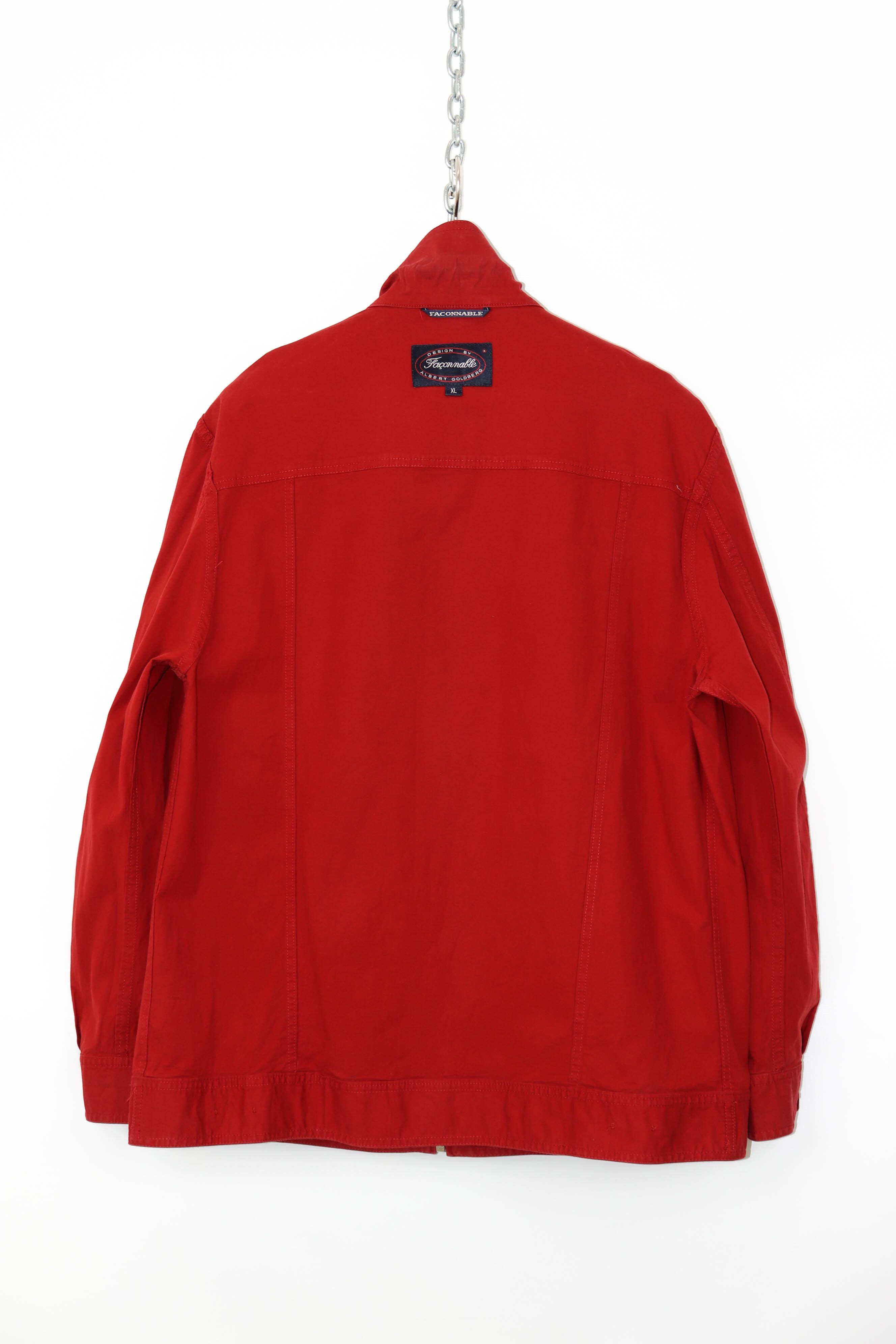 Faconnable Faconnable Vintage 90s Red Cotton Zip Jacket Size US XL / EU 56 / 4 - 12 Thumbnail