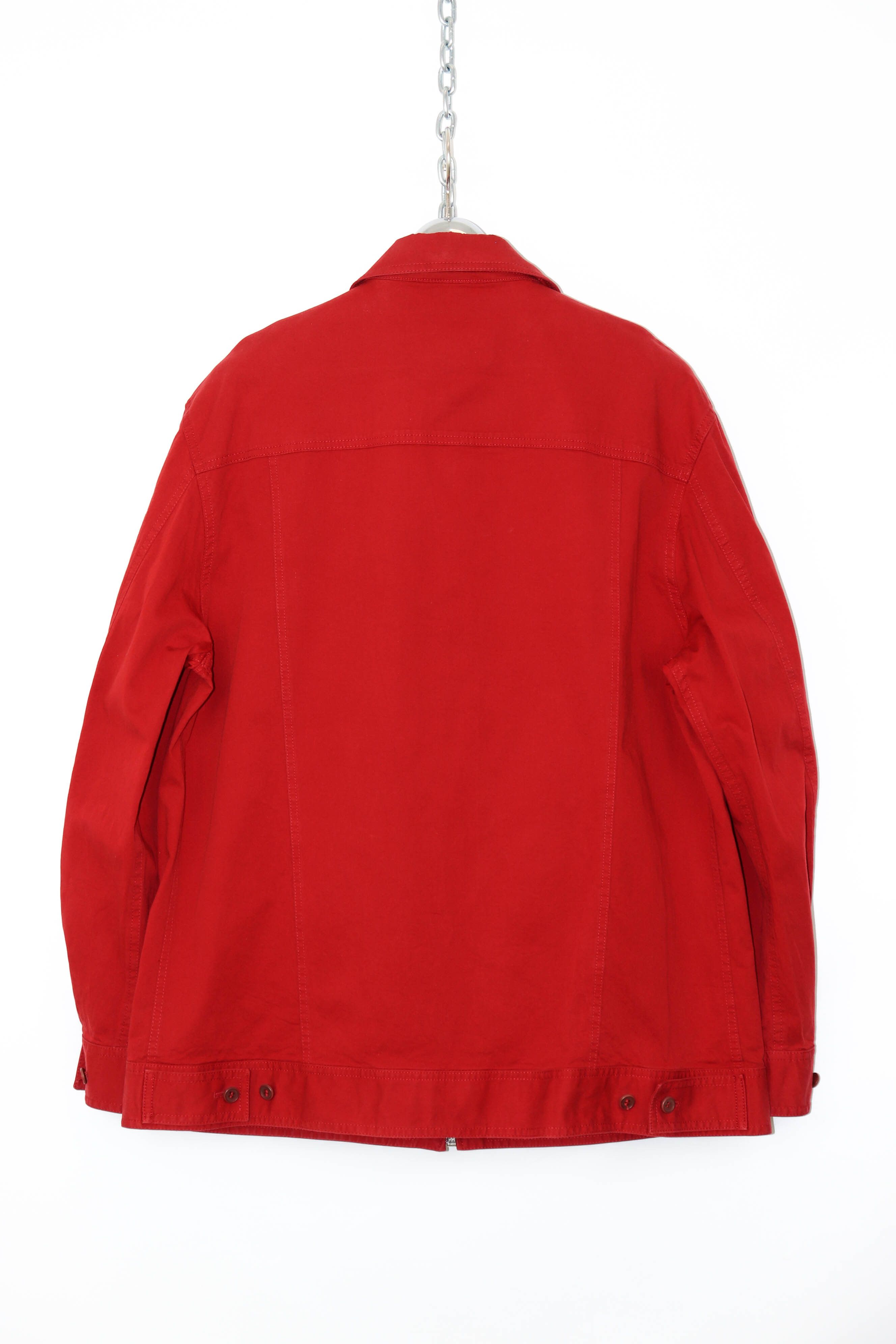 Faconnable Faconnable Vintage 90s Red Cotton Zip Jacket Size US XL / EU 56 / 4 - 2 Thumbnail