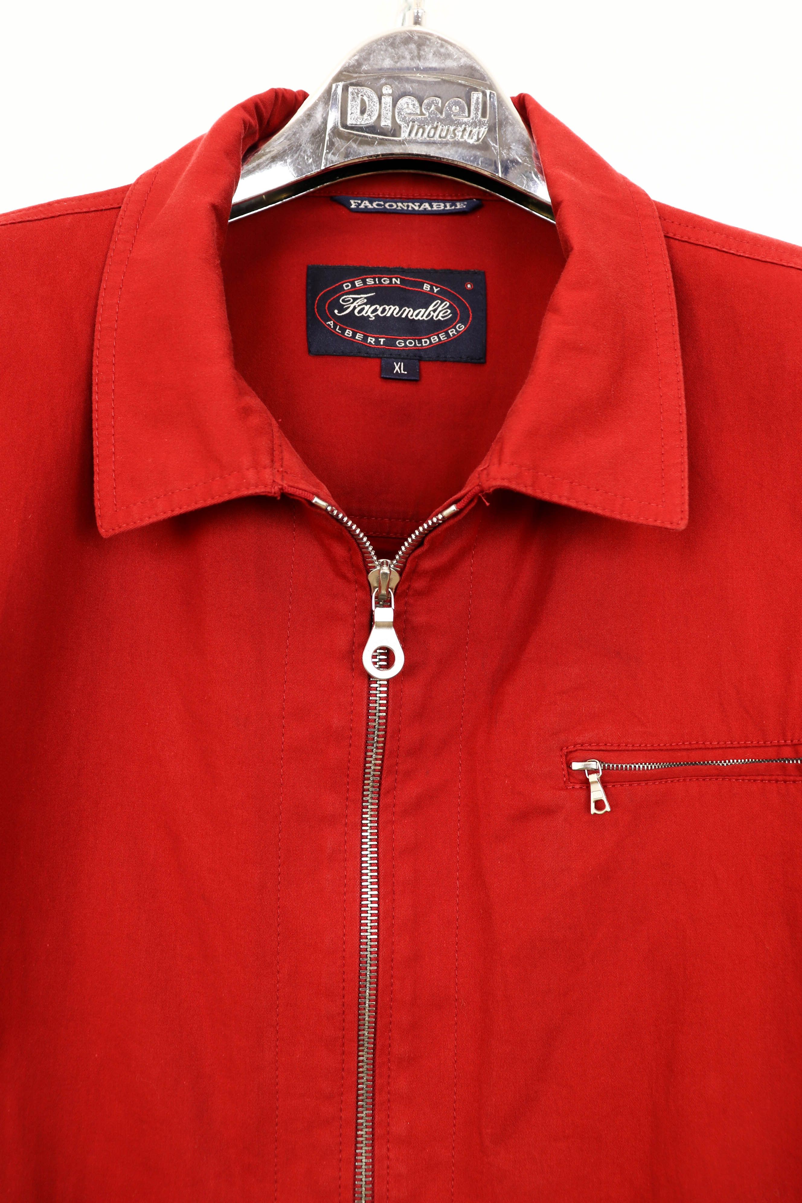 Faconnable Faconnable Vintage 90s Red Cotton Zip Jacket Size US XL / EU 56 / 4 - 3 Thumbnail