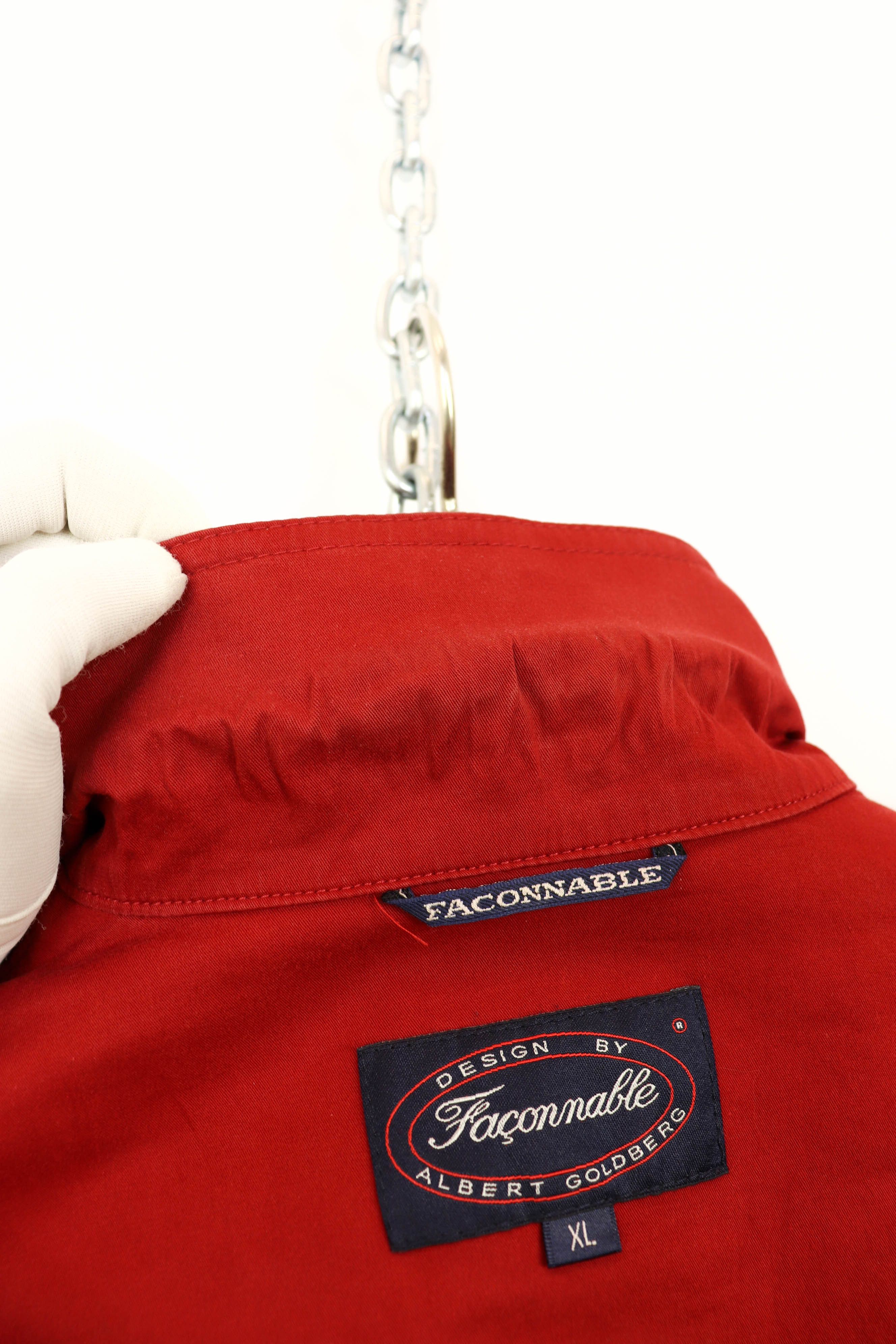 Faconnable Faconnable Vintage 90s Red Cotton Zip Jacket Size US XL / EU 56 / 4 - 14 Thumbnail