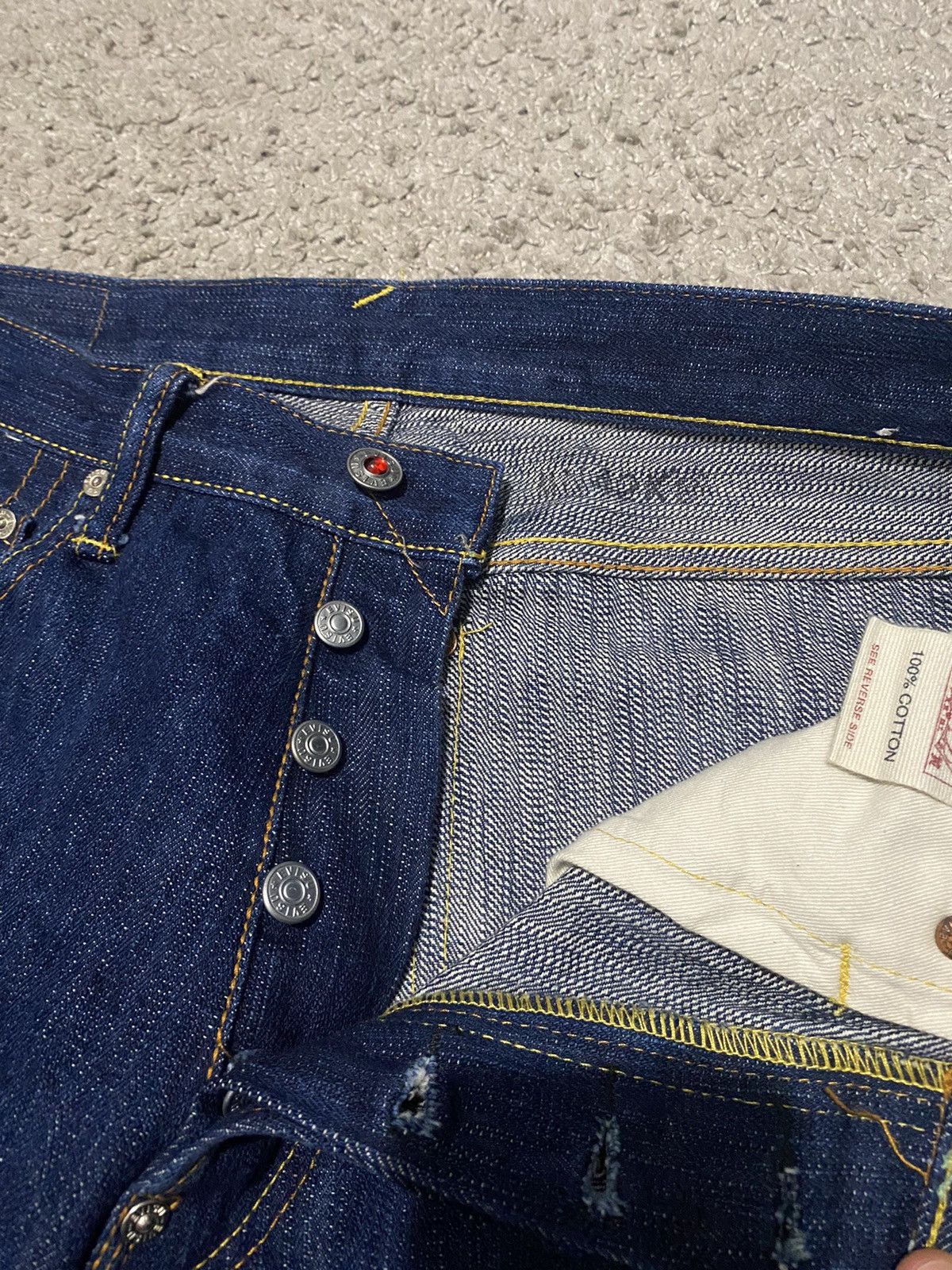 Evisu × Japanese Brand × Vintage Evisu Jeans Denim Vintage 32 Daicock Logo Selvedge Japan y2k Size US 32 / EU 48 - 14 Thumbnail