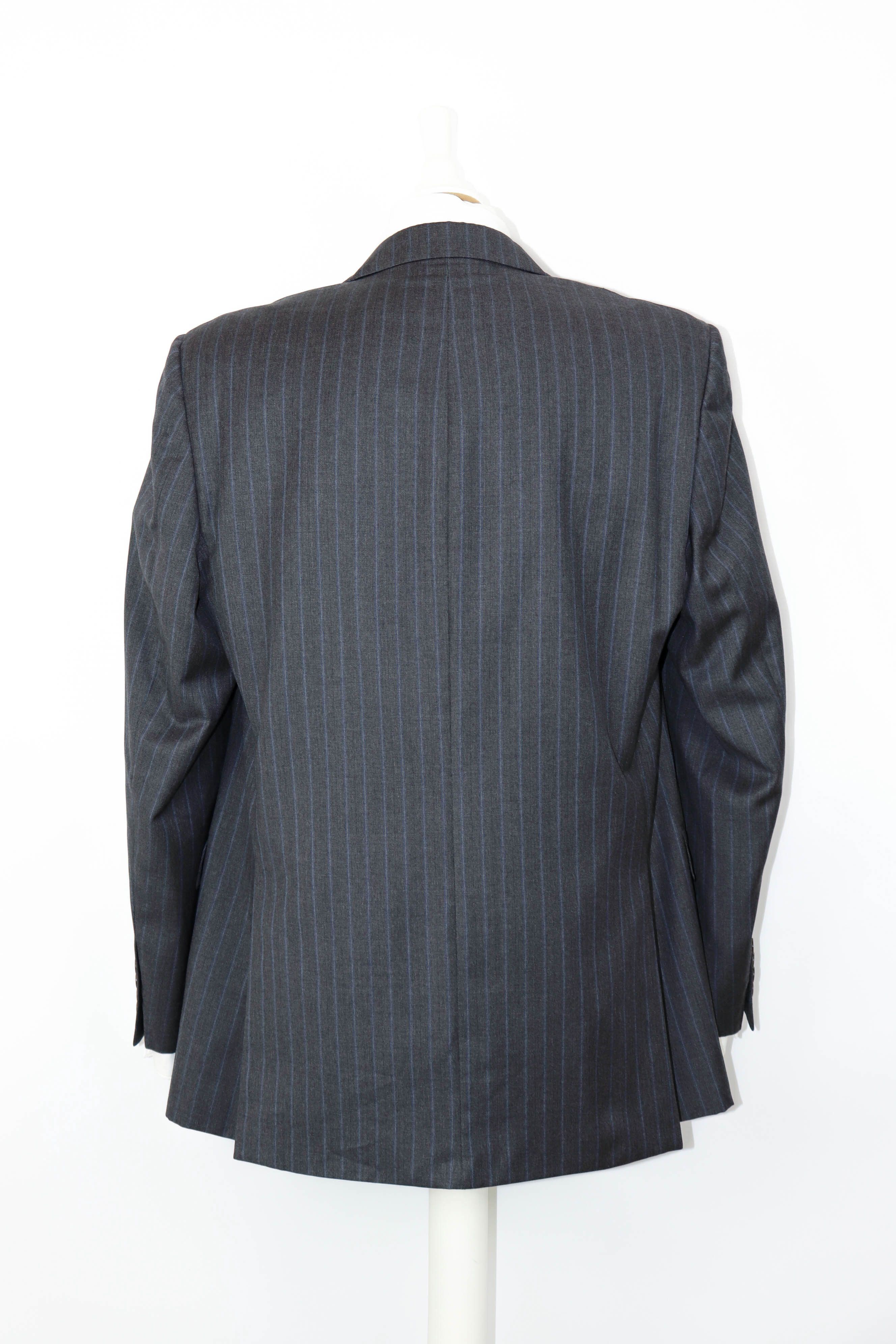 Valentino Men's Valentino Roma Vintage Gray Striped Blazer Jacket Size 44R - 2 Thumbnail