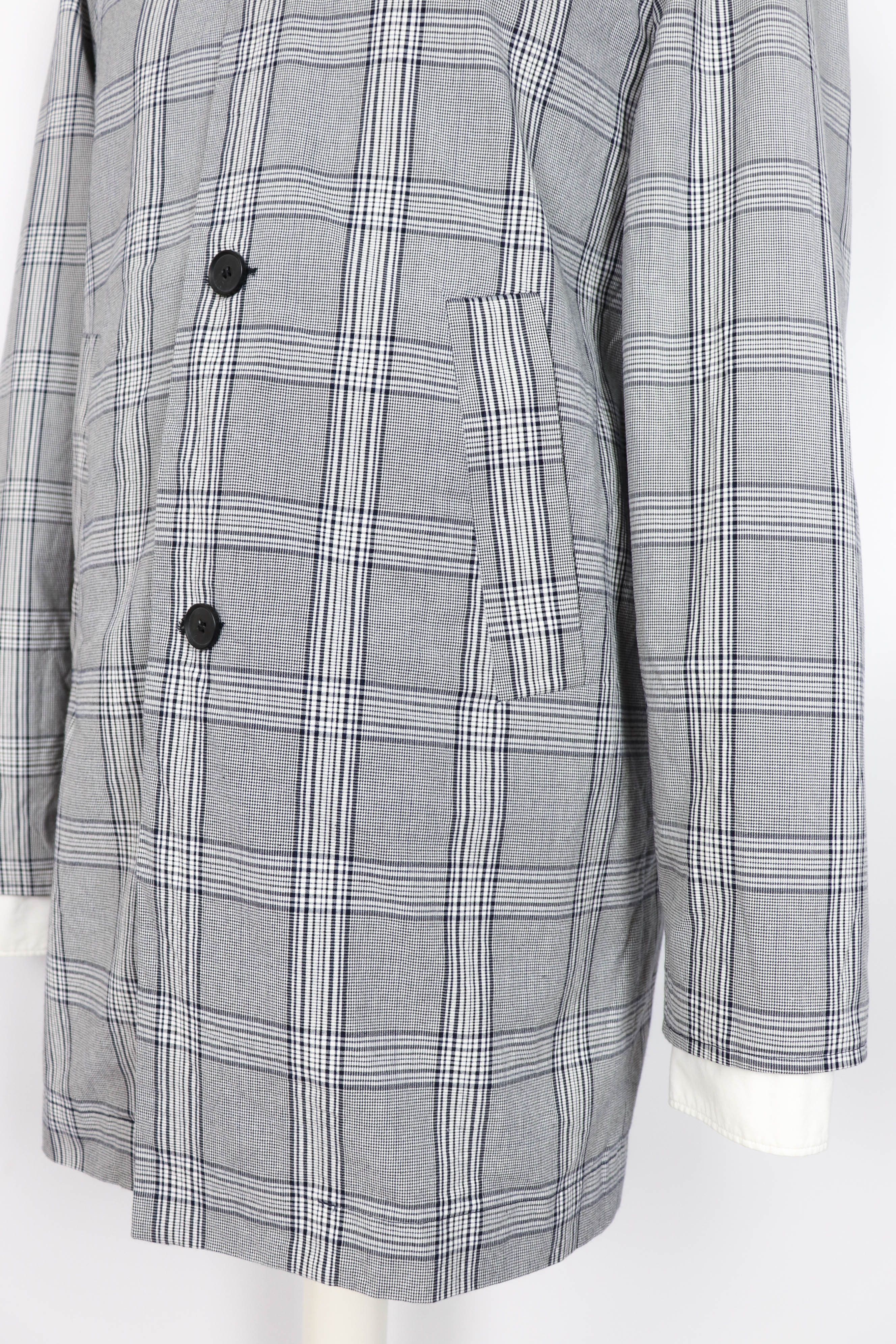 Wood Wood Wood Wood Grey Plaid Check Cotton Macintosh Coat Jacket Size US M / EU 48-50 / 2 - 8 Thumbnail