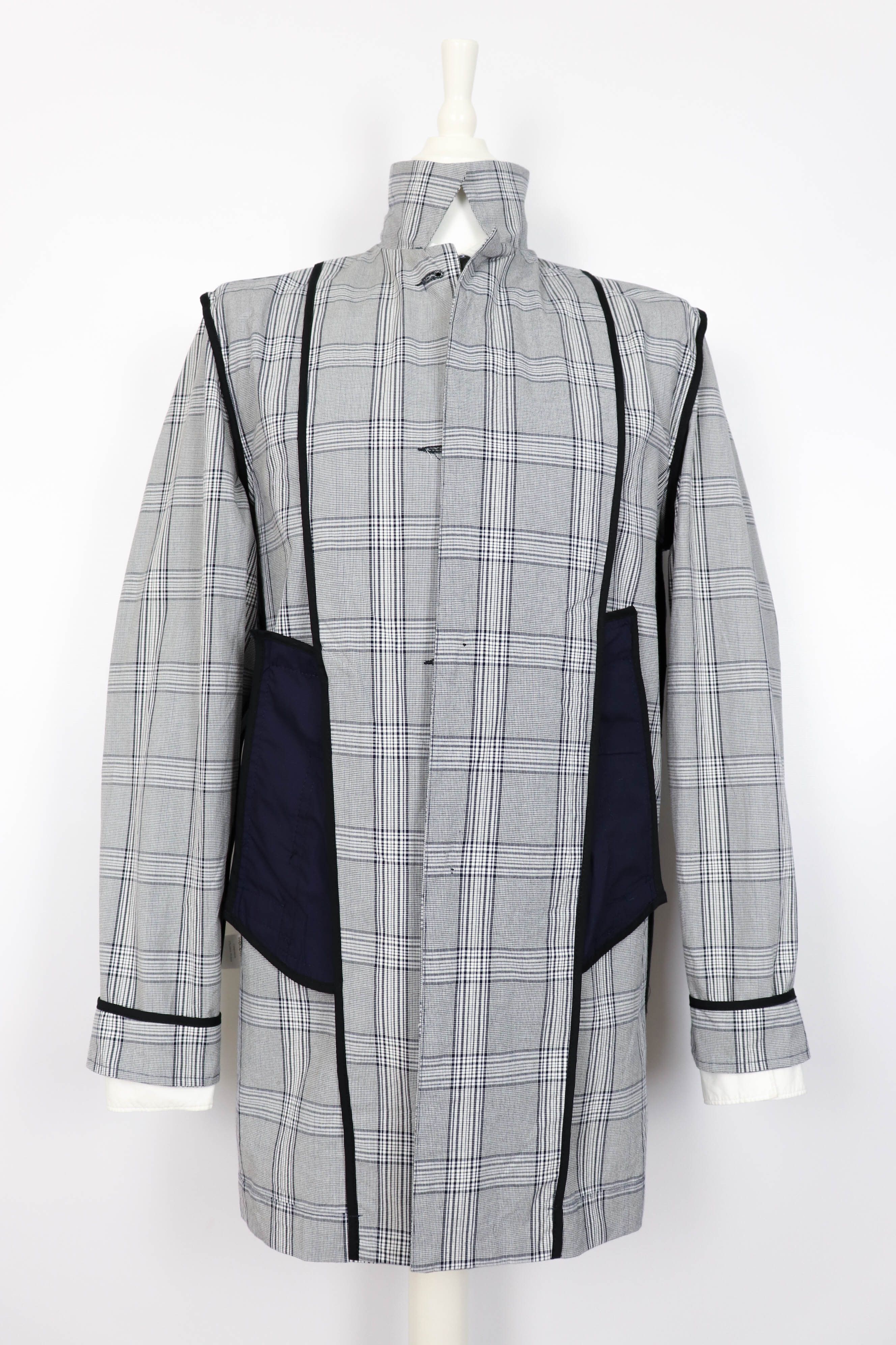 Wood Wood Wood Wood Grey Plaid Check Cotton Macintosh Coat Jacket Size US M / EU 48-50 / 2 - 10 Thumbnail