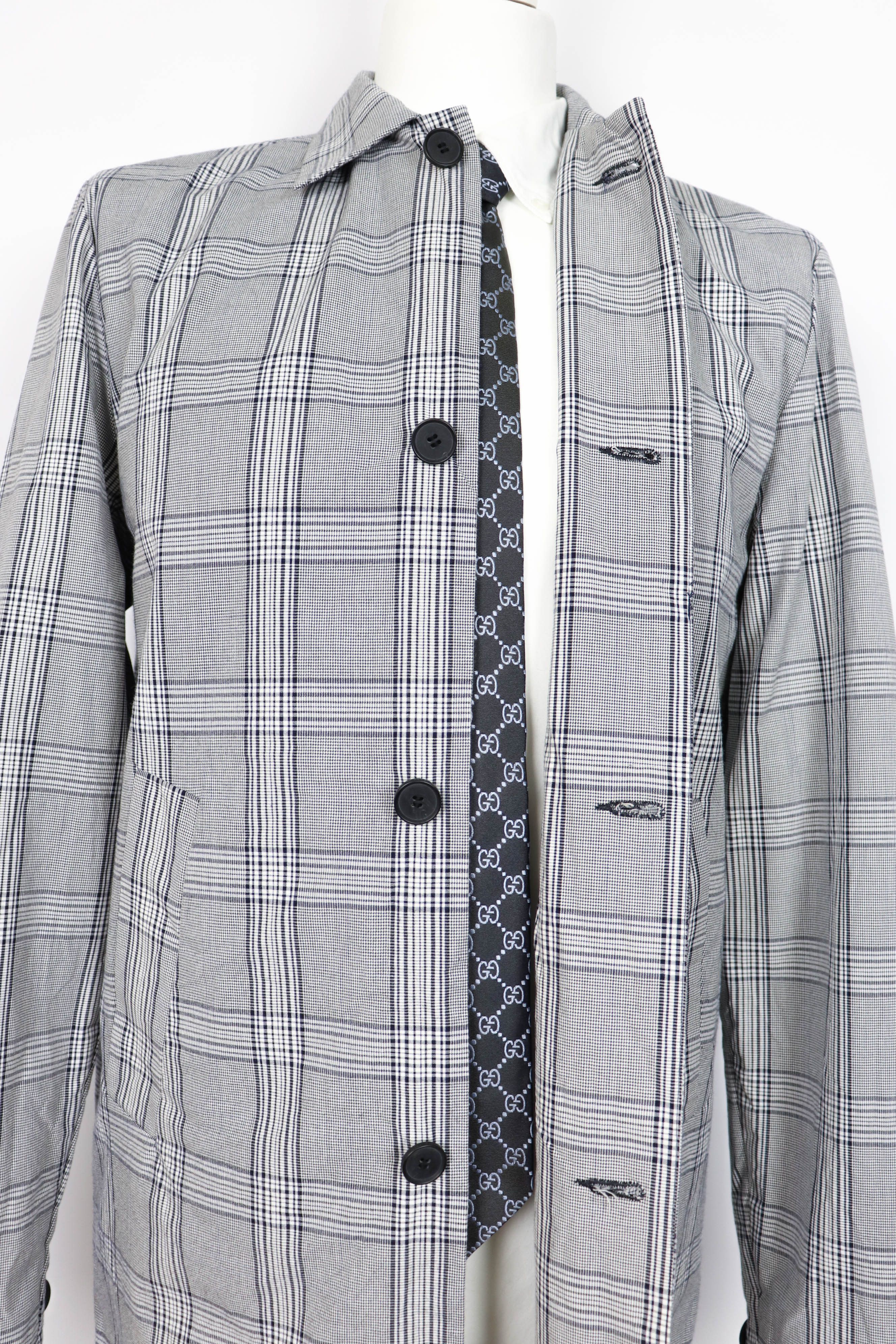Wood Wood Wood Wood Grey Plaid Check Cotton Macintosh Coat Jacket Size US M / EU 48-50 / 2 - 6 Thumbnail