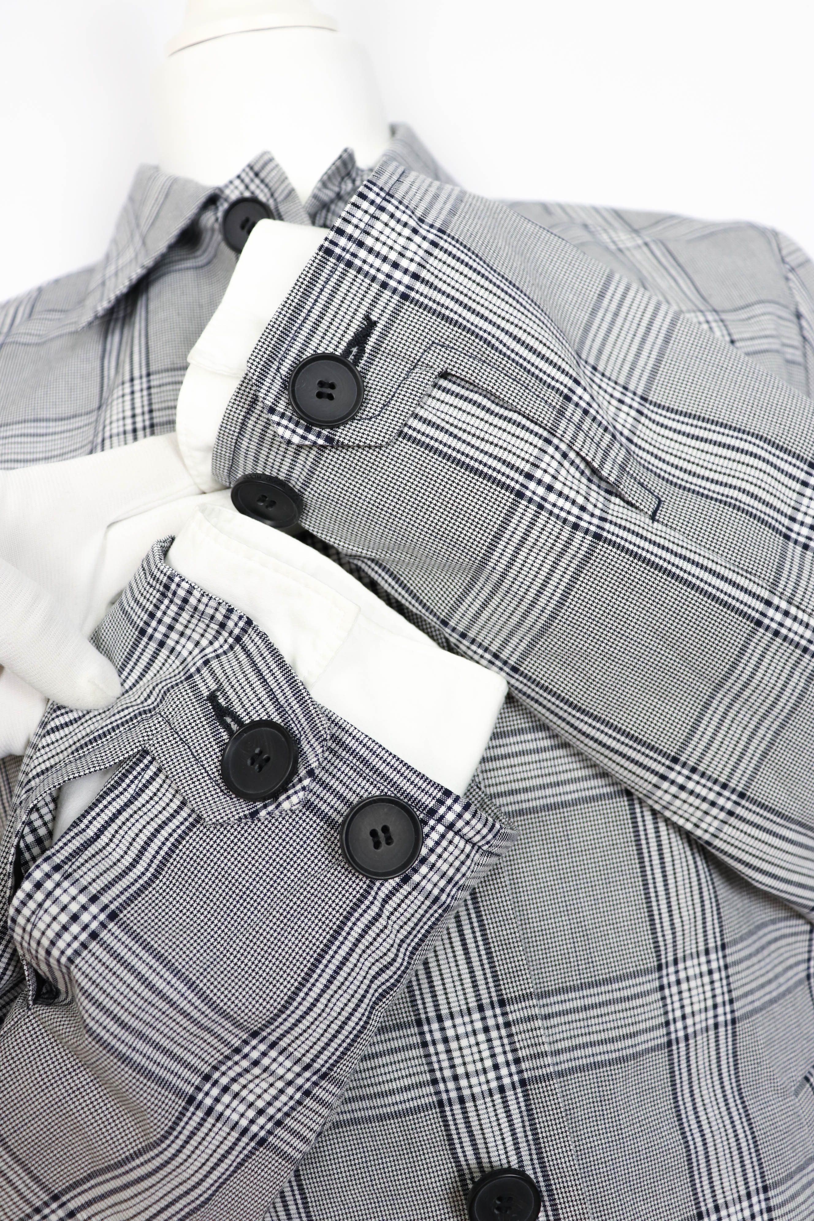 Wood Wood Wood Wood Grey Plaid Check Cotton Macintosh Coat Jacket Size US M / EU 48-50 / 2 - 9 Thumbnail
