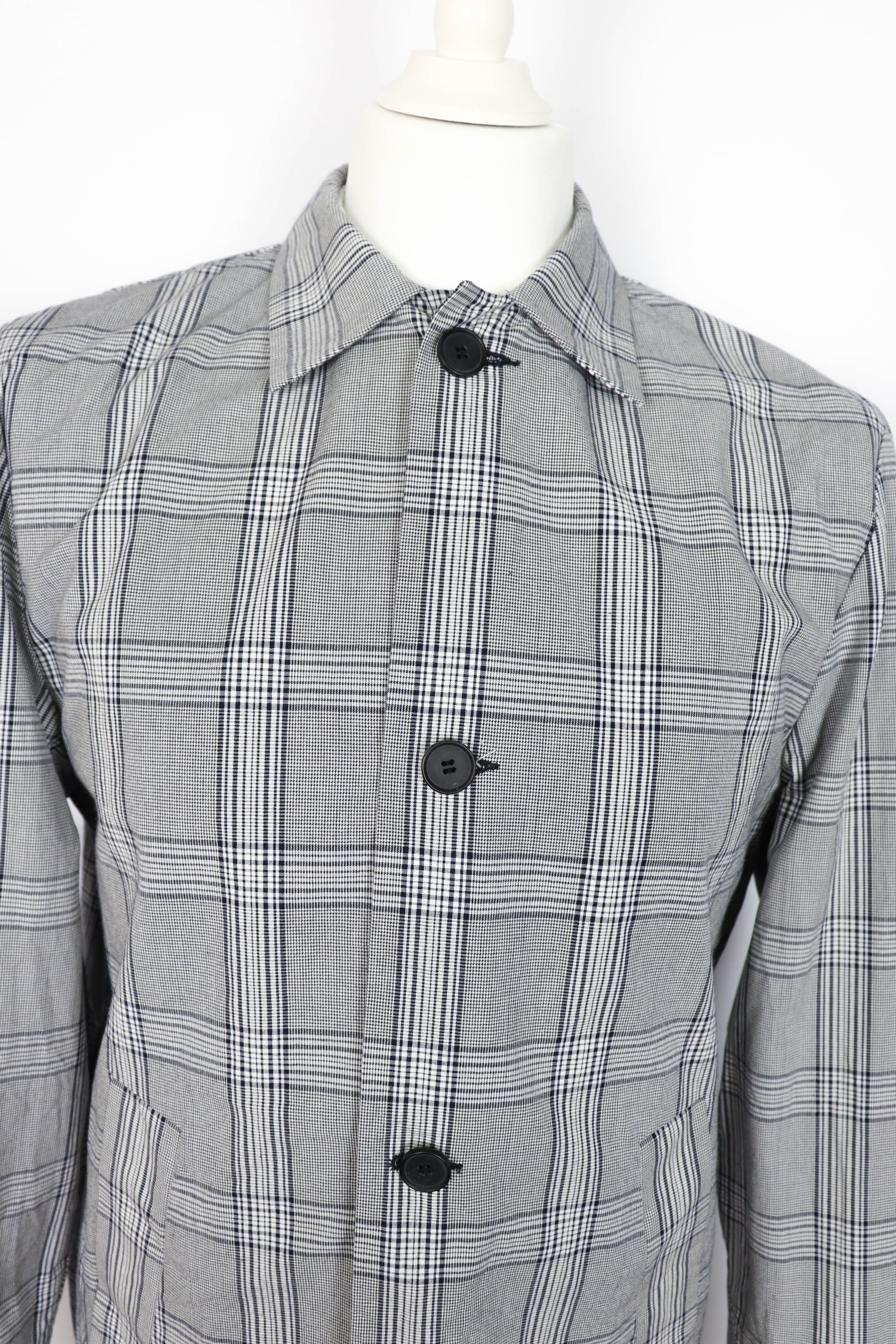Wood Wood Wood Wood Grey Plaid Check Cotton Macintosh Coat Jacket Size US M / EU 48-50 / 2 - 5 Thumbnail