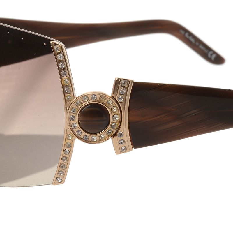 Pierre Cardin Pierre Cardin 00's Crystals Light Brown Sunglasses Size ONE SIZE - 3 Thumbnail
