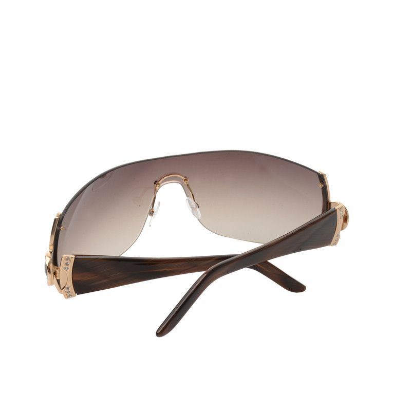 Pierre Cardin Pierre Cardin 00's Crystals Light Brown Sunglasses Size ONE SIZE - 4 Thumbnail