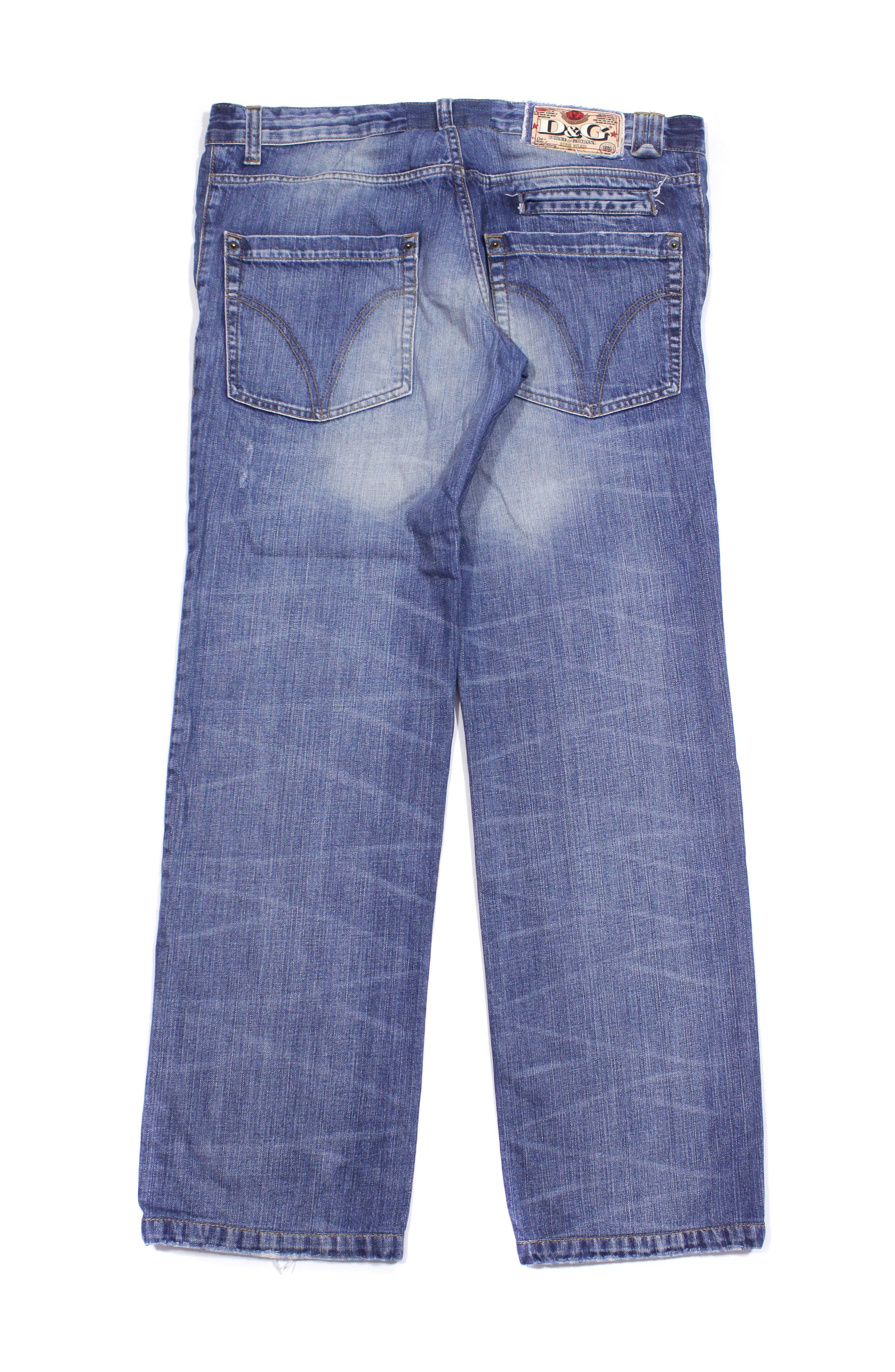 Dolce & Gabbana 90S Cowboy Sanded Jeans Vintage Size US 34 / EU 50 - 2 Thumbnail