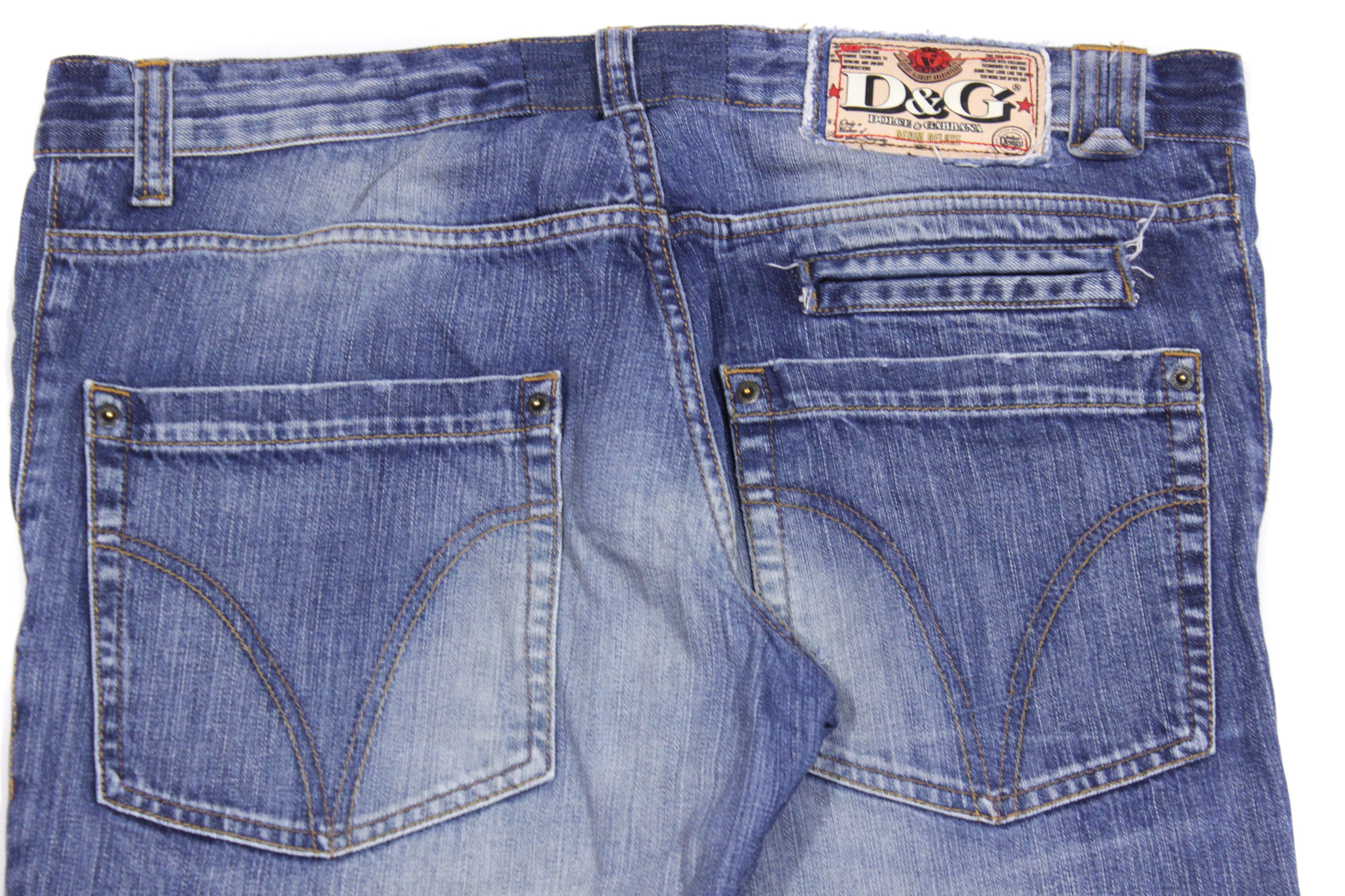 Dolce & Gabbana 90S Cowboy Sanded Jeans Vintage Size US 34 / EU 50 - 4 Thumbnail