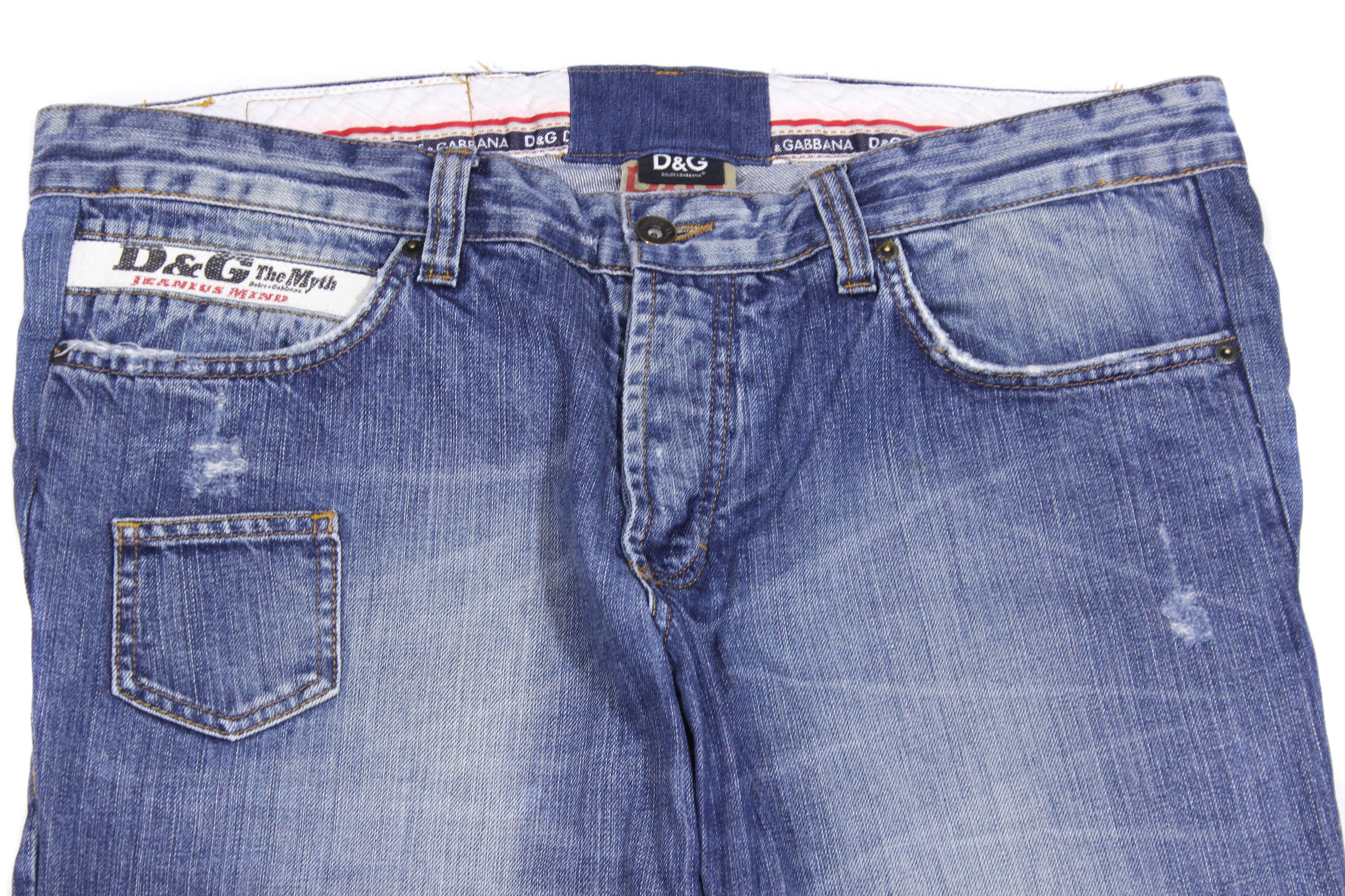 Dolce & Gabbana 90S Cowboy Sanded Jeans Vintage Size US 34 / EU 50 - 3 Thumbnail
